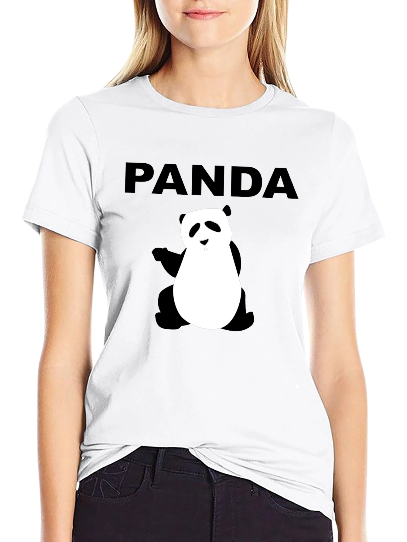 PANDA Graphic Print Black T-Shirt