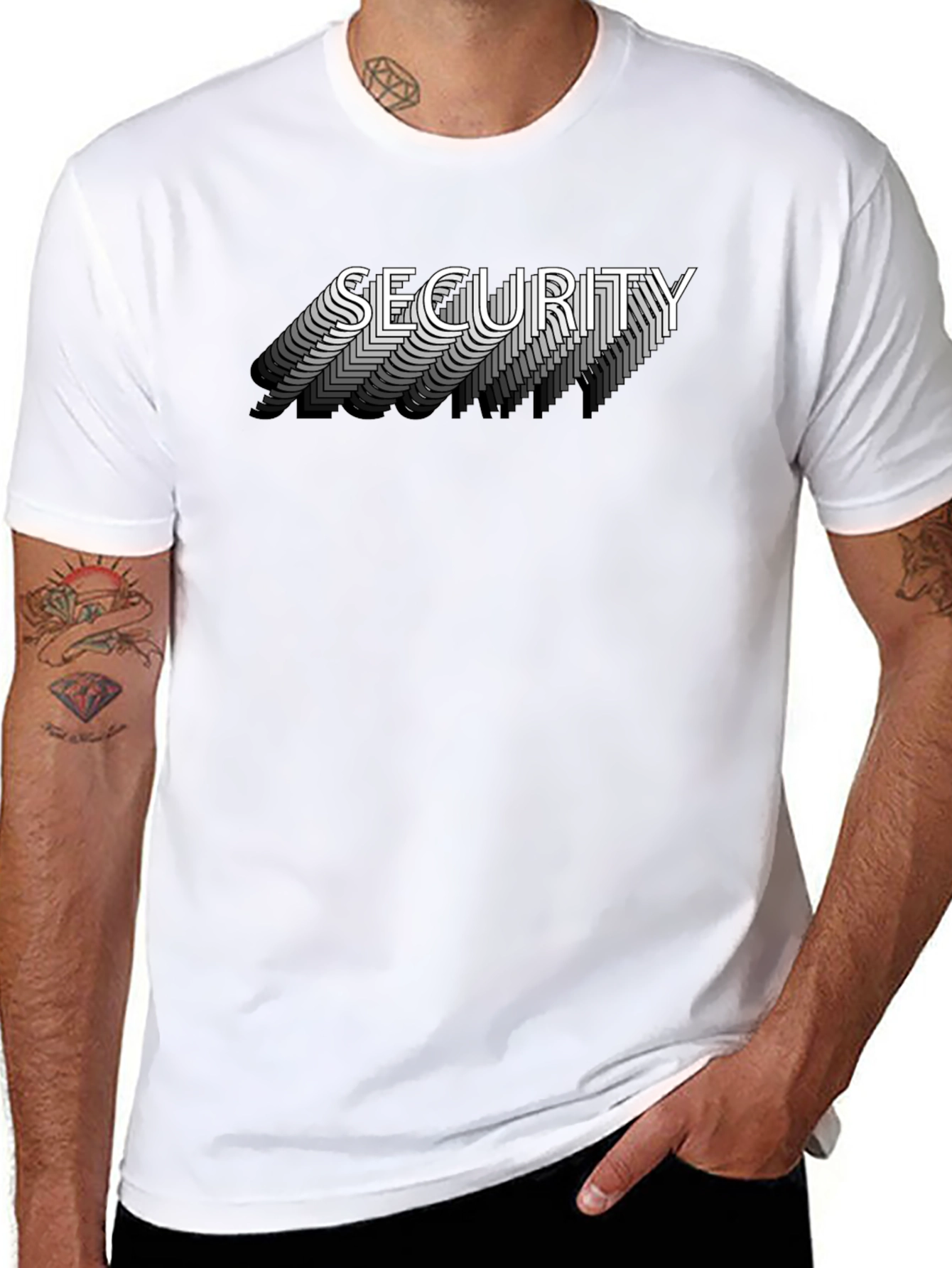 Security Graphic Tee - Cool Layered Shadow Print