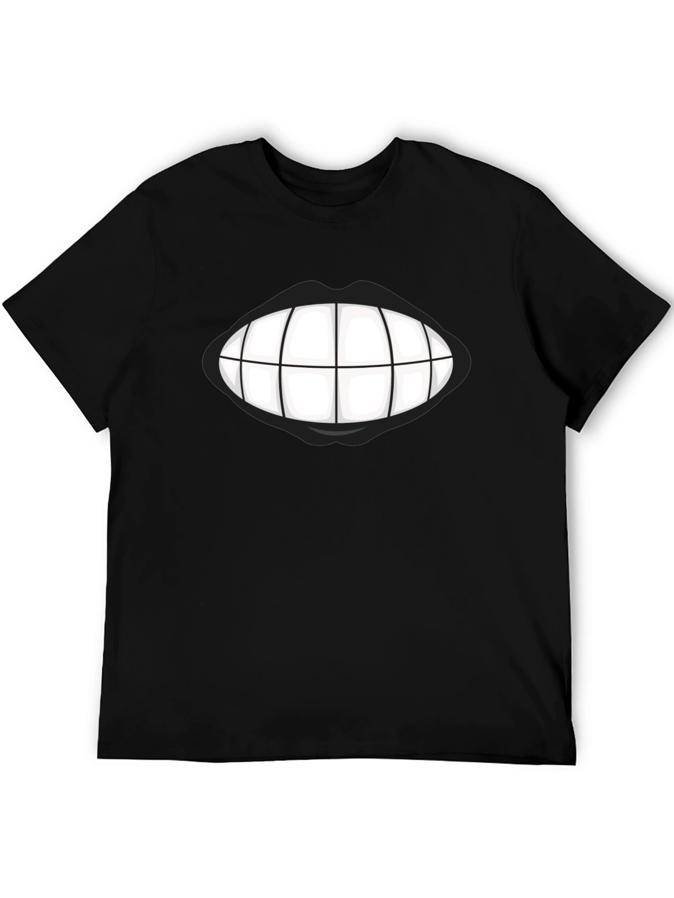 Grinning Teeth Graphic Tee - Bold Black T-Shirt