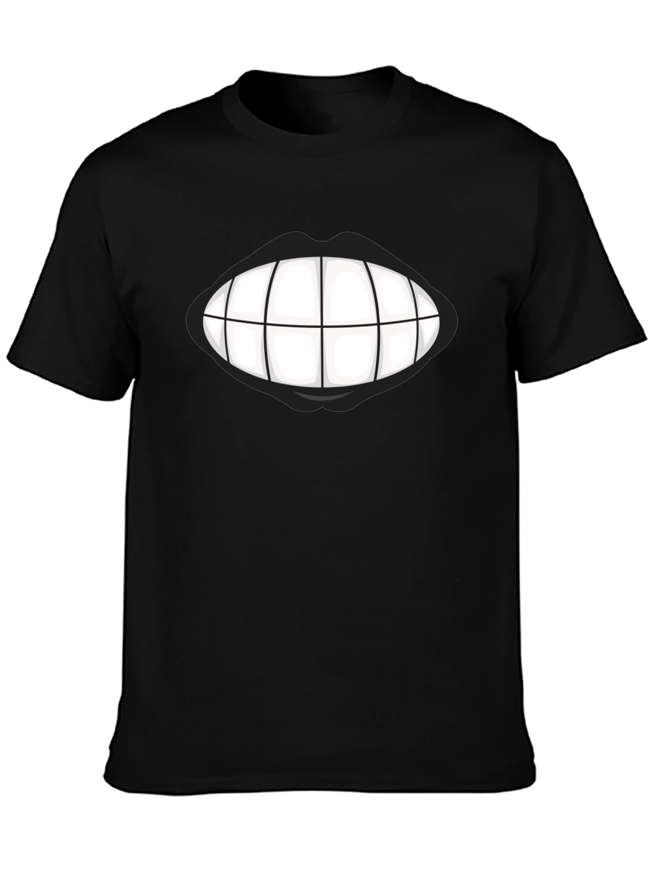 Grinning Teeth Graphic Tee - Bold Black T-Shirt