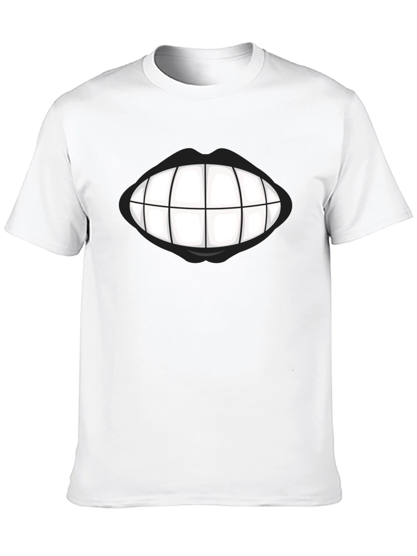 Grinning Teeth Graphic Tee - Bold Black T-Shirt