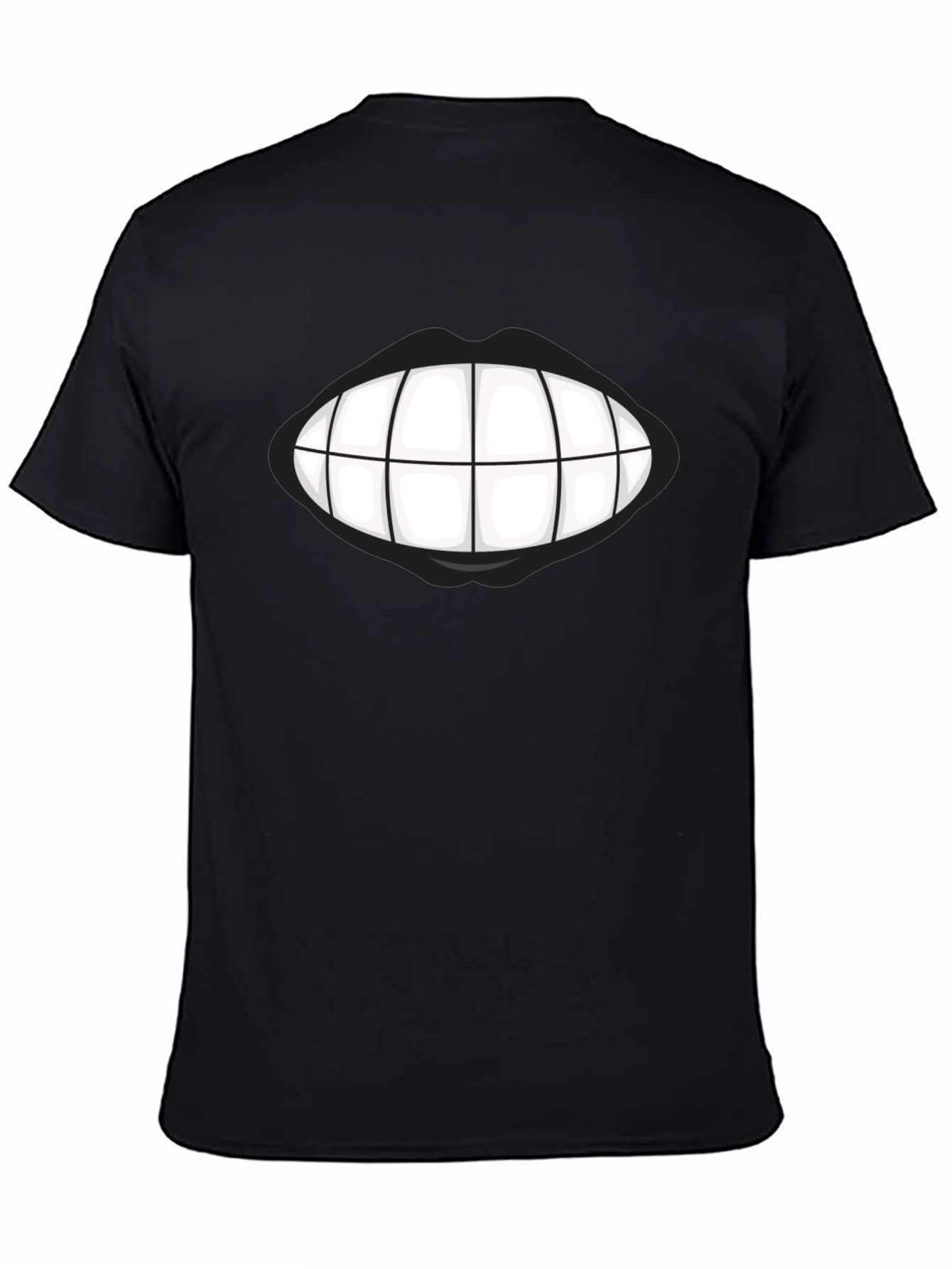 Grinning Teeth Graphic Tee - Bold Black T-Shirt
