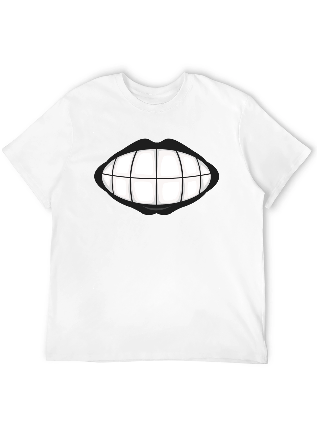 Grinning Teeth Graphic Tee - Bold Black T-Shirt