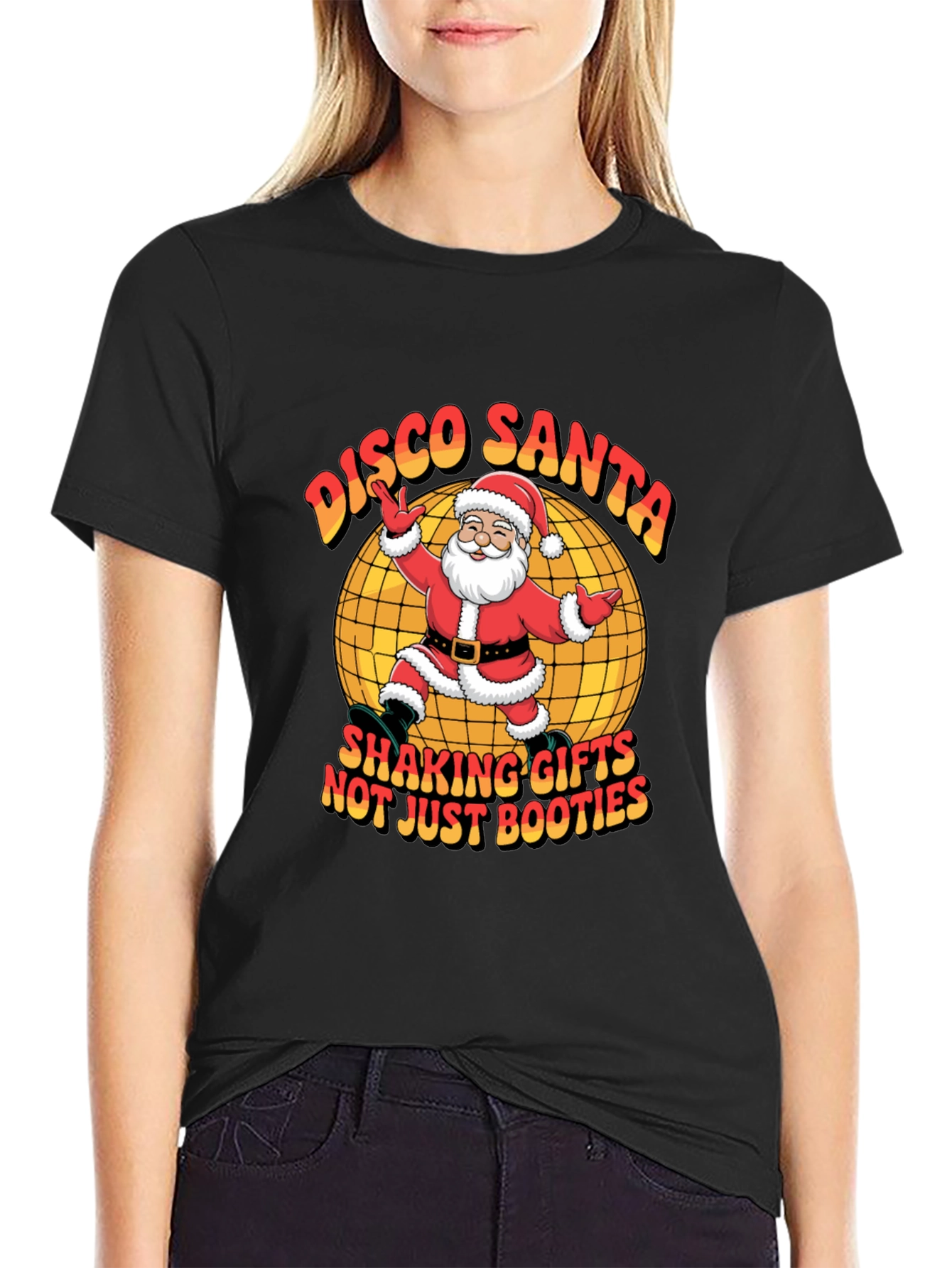 Disco Santa T-Shirt - Shaking Gifts Not Just Booties!