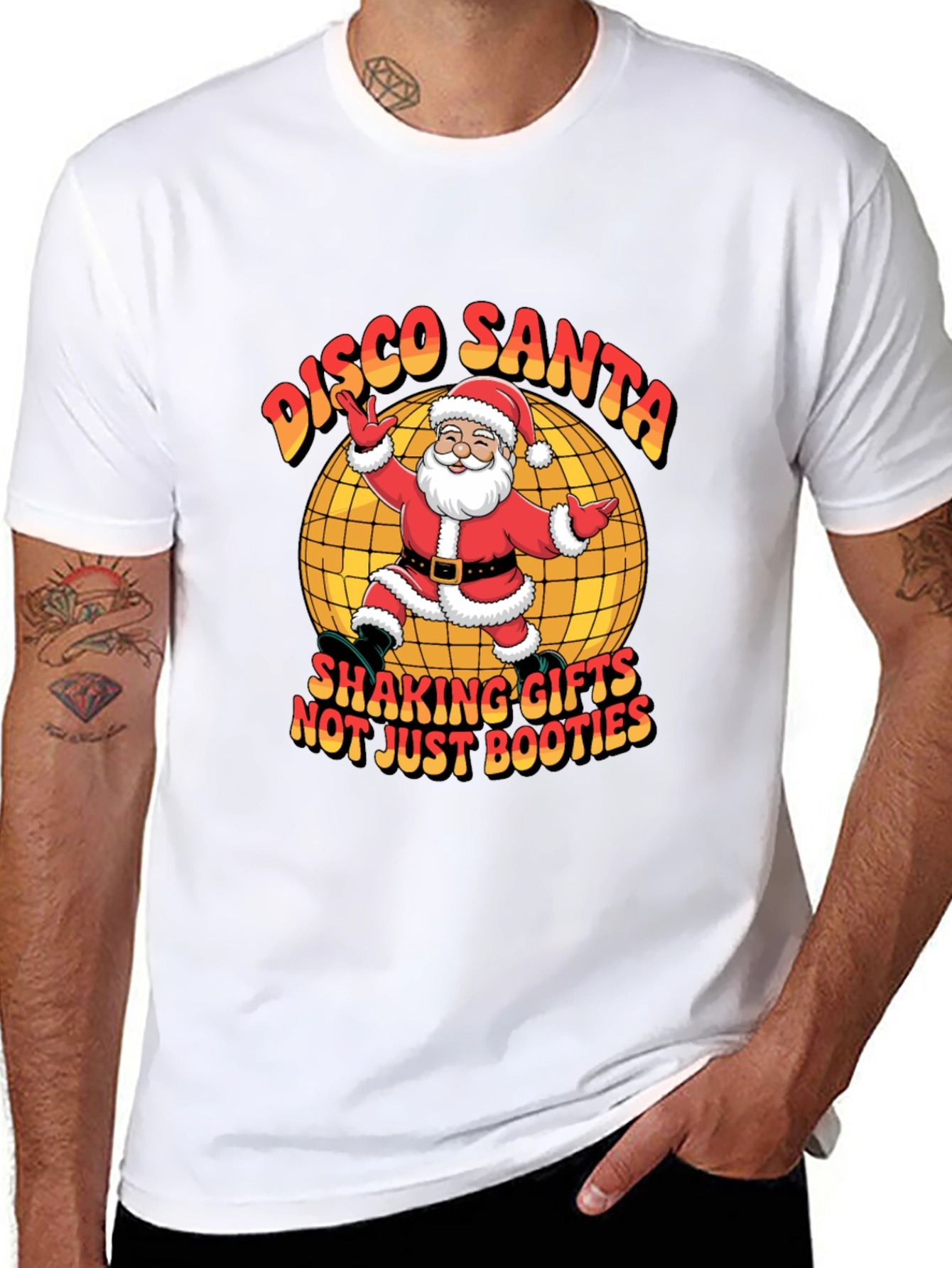 Disco Santa T-Shirt - Shaking Gifts Not Just Booties!