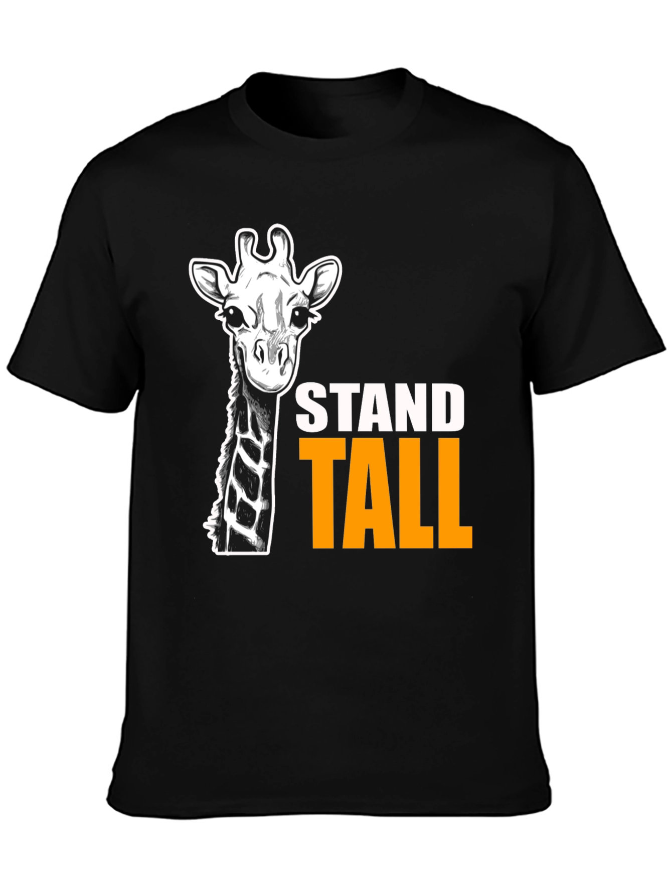 Stand Tall Giraffe Graphic T-Shirt - Black