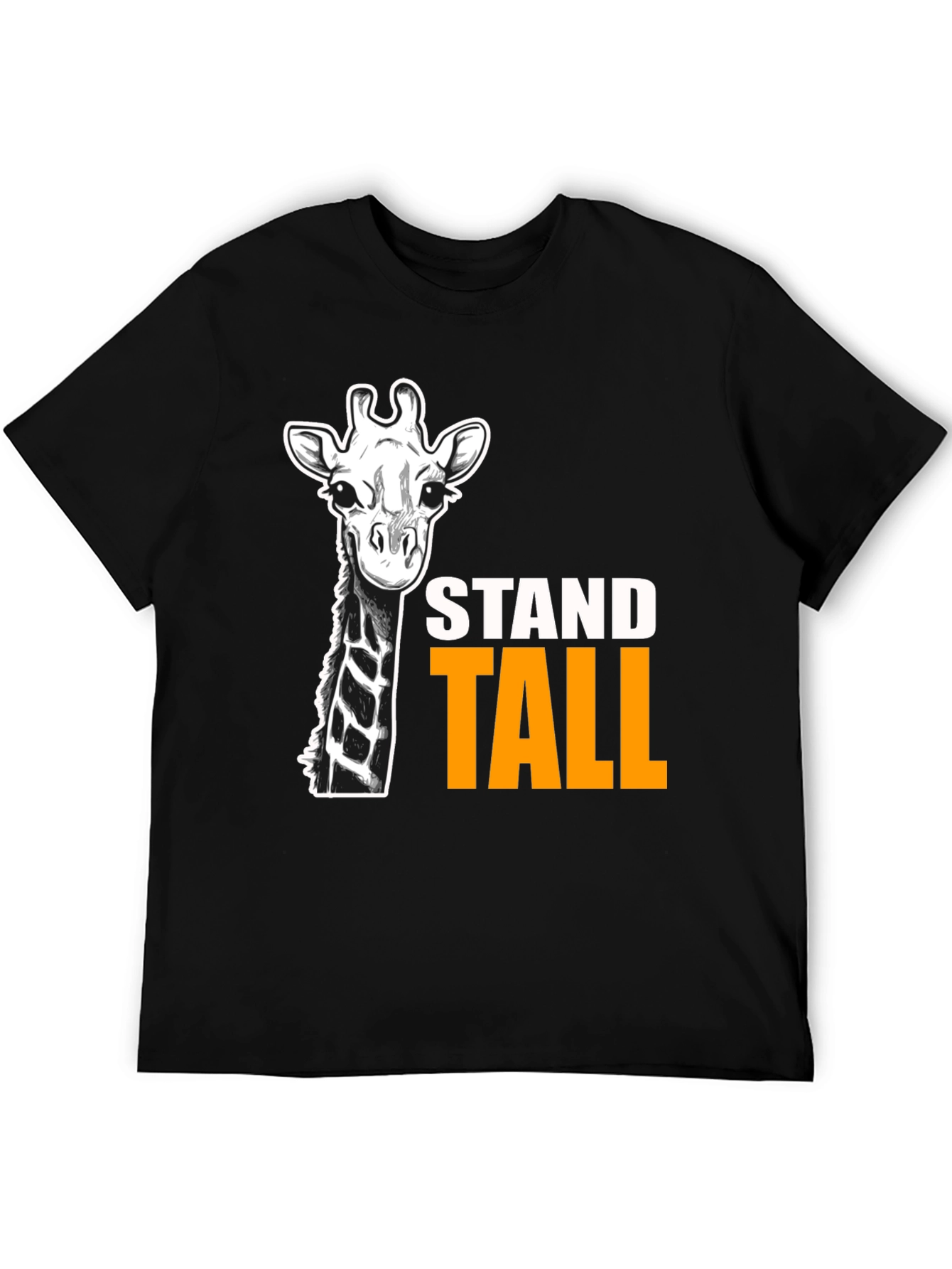 Stand Tall Giraffe Graphic T-Shirt - Black