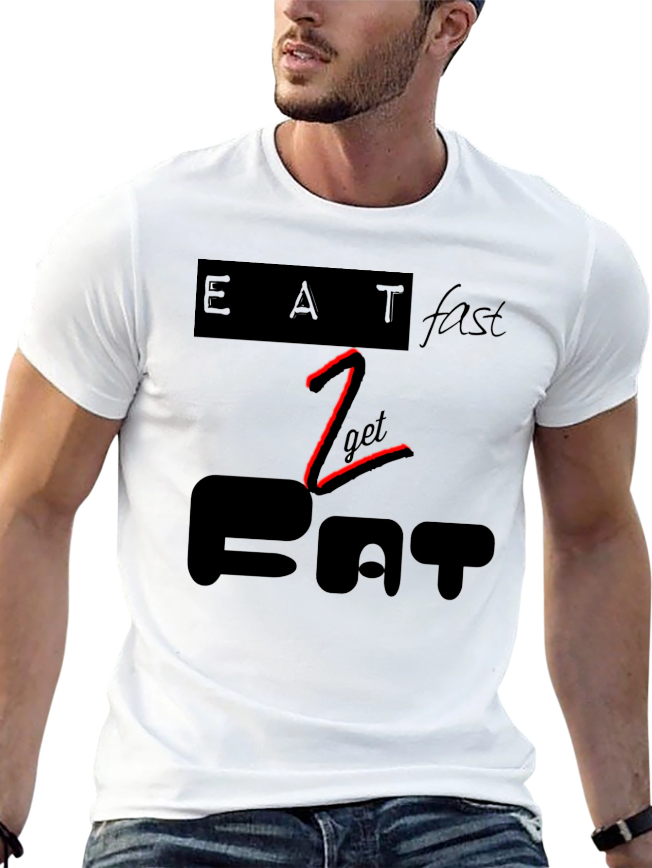 Eat Fast to Get Fat Black Graphic Tee