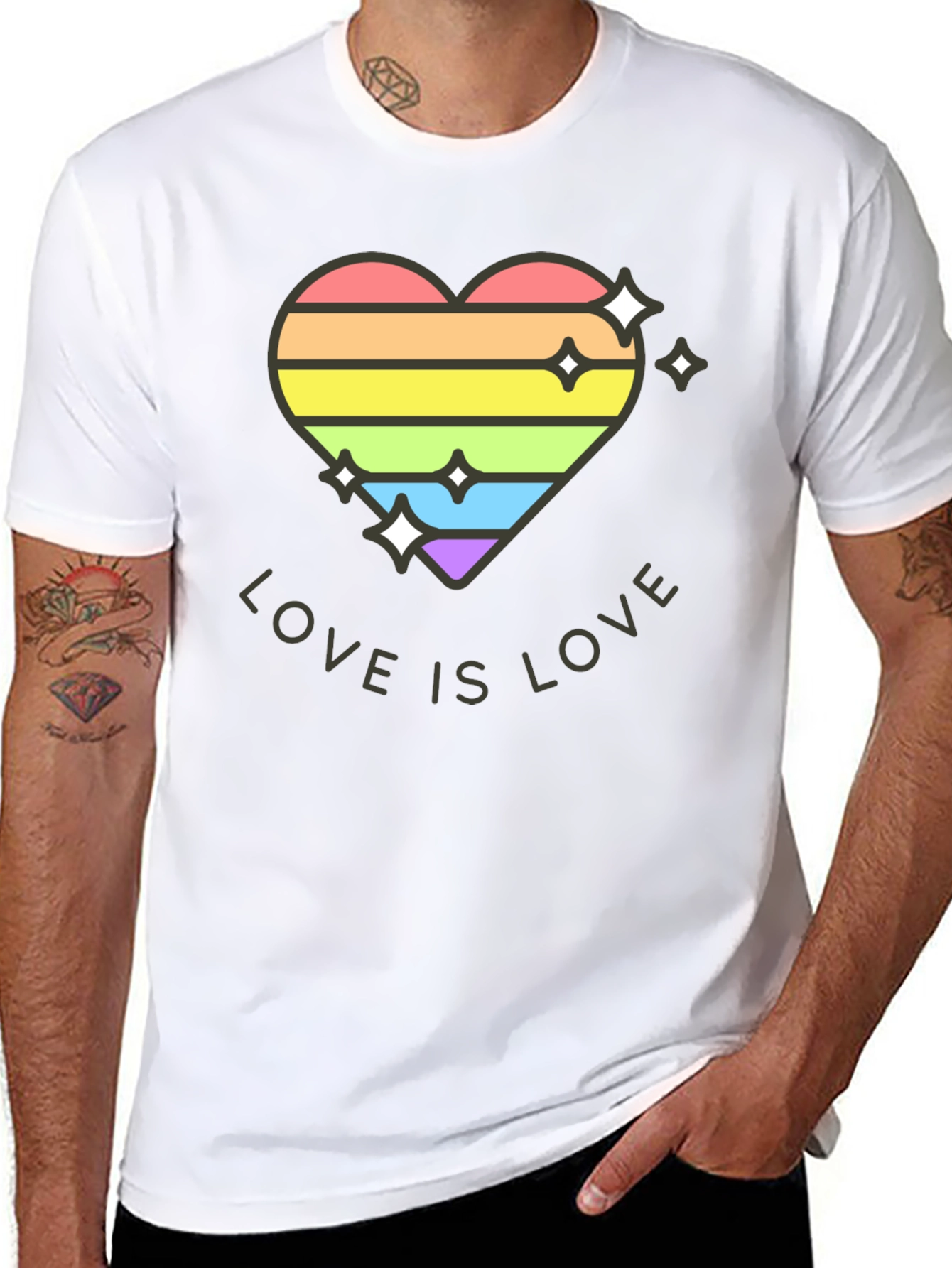 Love is Love Rainbow Heart Tee