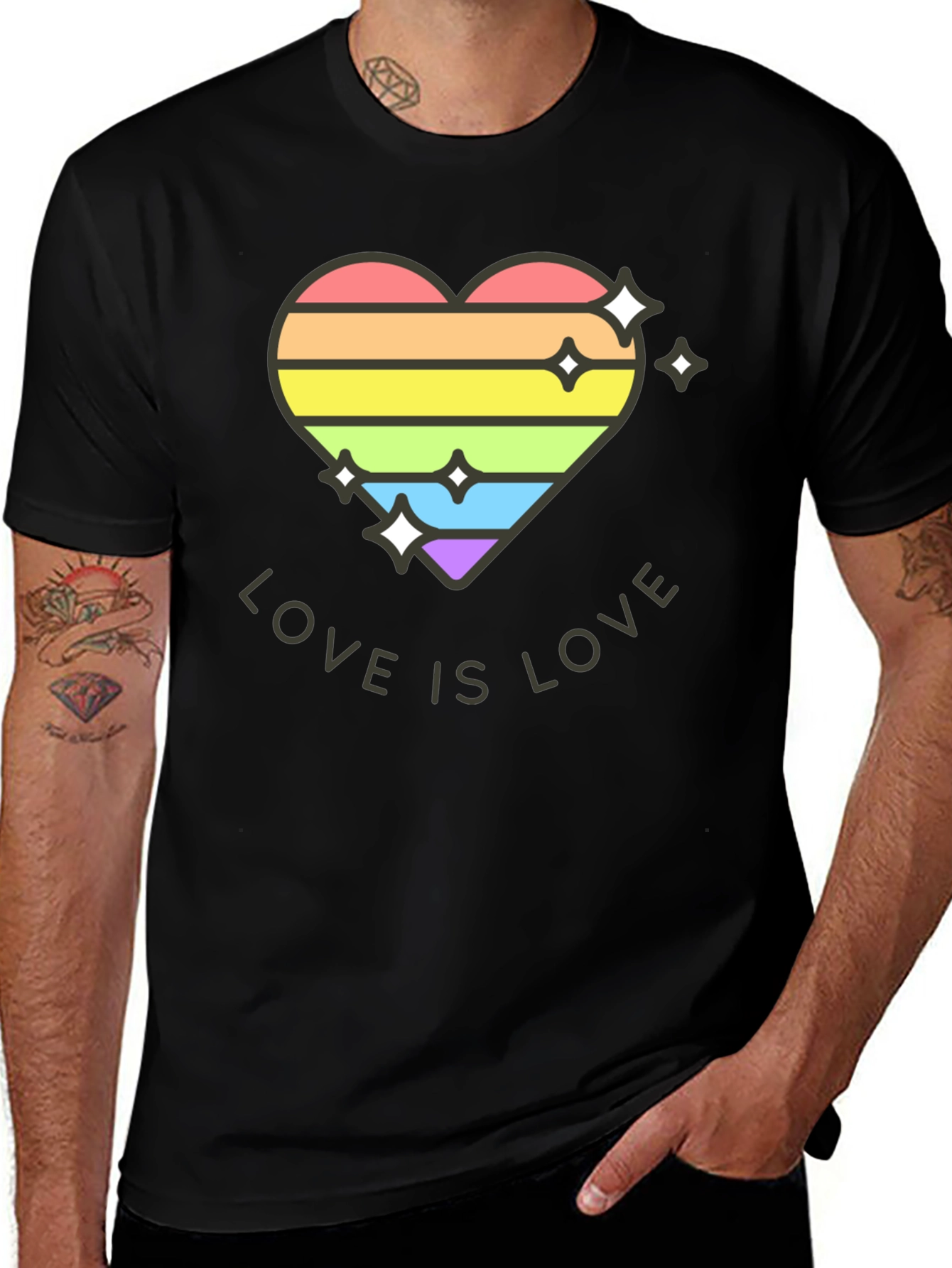 Love is Love Rainbow Heart Tee