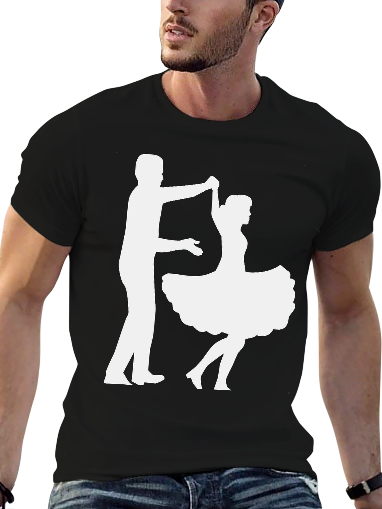 Dancing Couple Graphic Tee - Black
