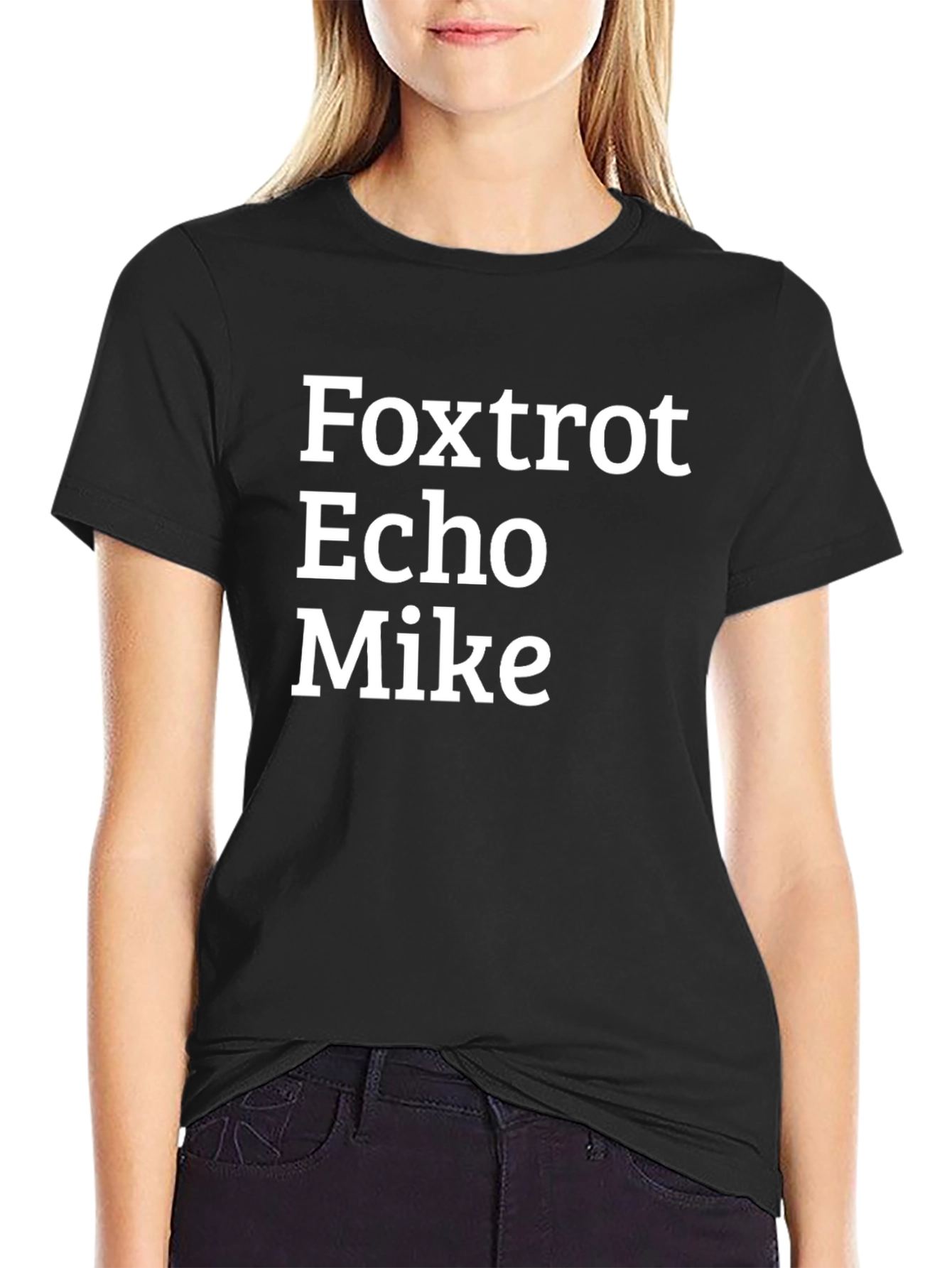 Foxtrot Echo Mike T-Shirt - Bold Military Alphabet Design