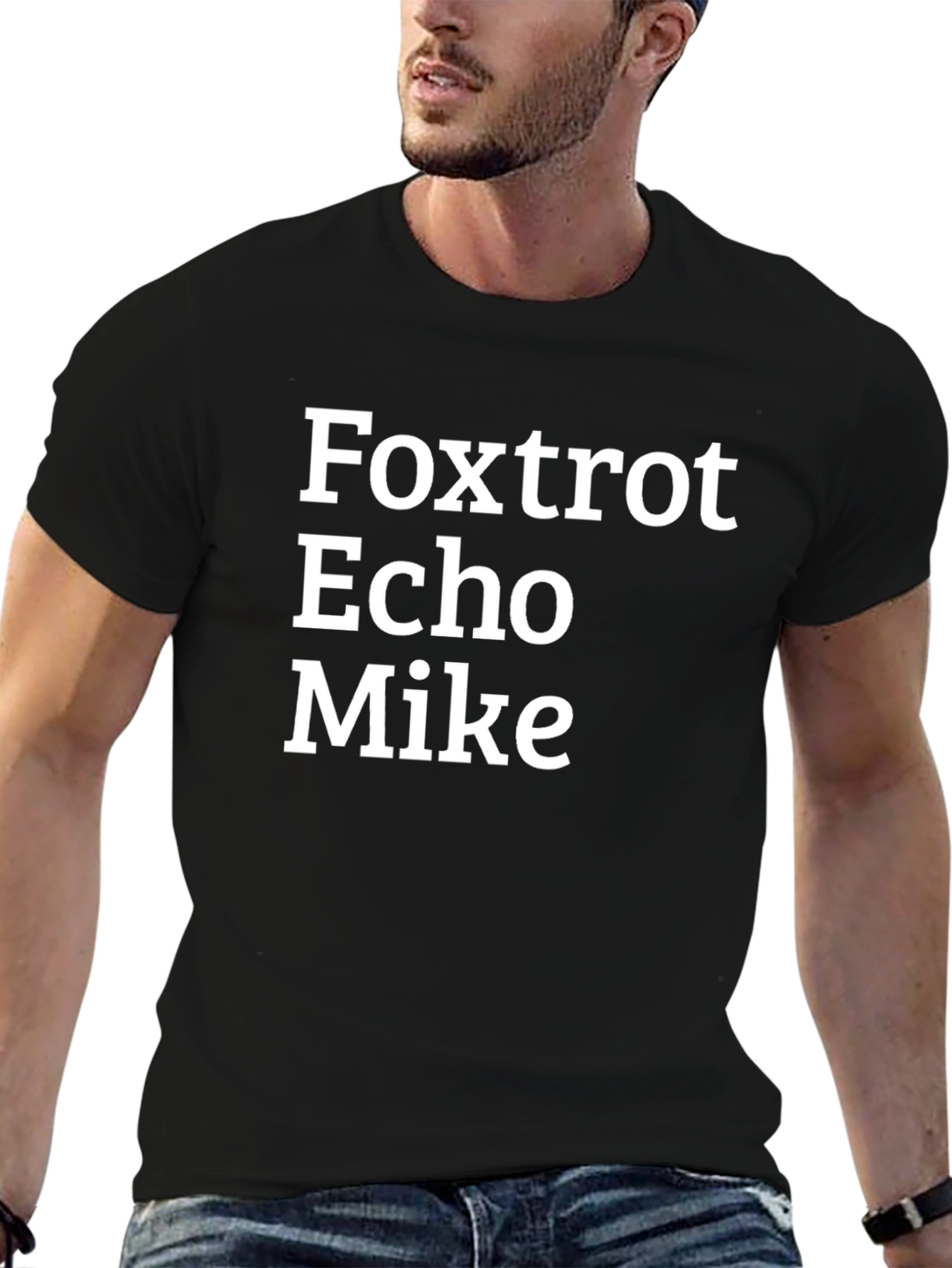 Foxtrot Echo Mike T-Shirt - Bold Military Alphabet Design