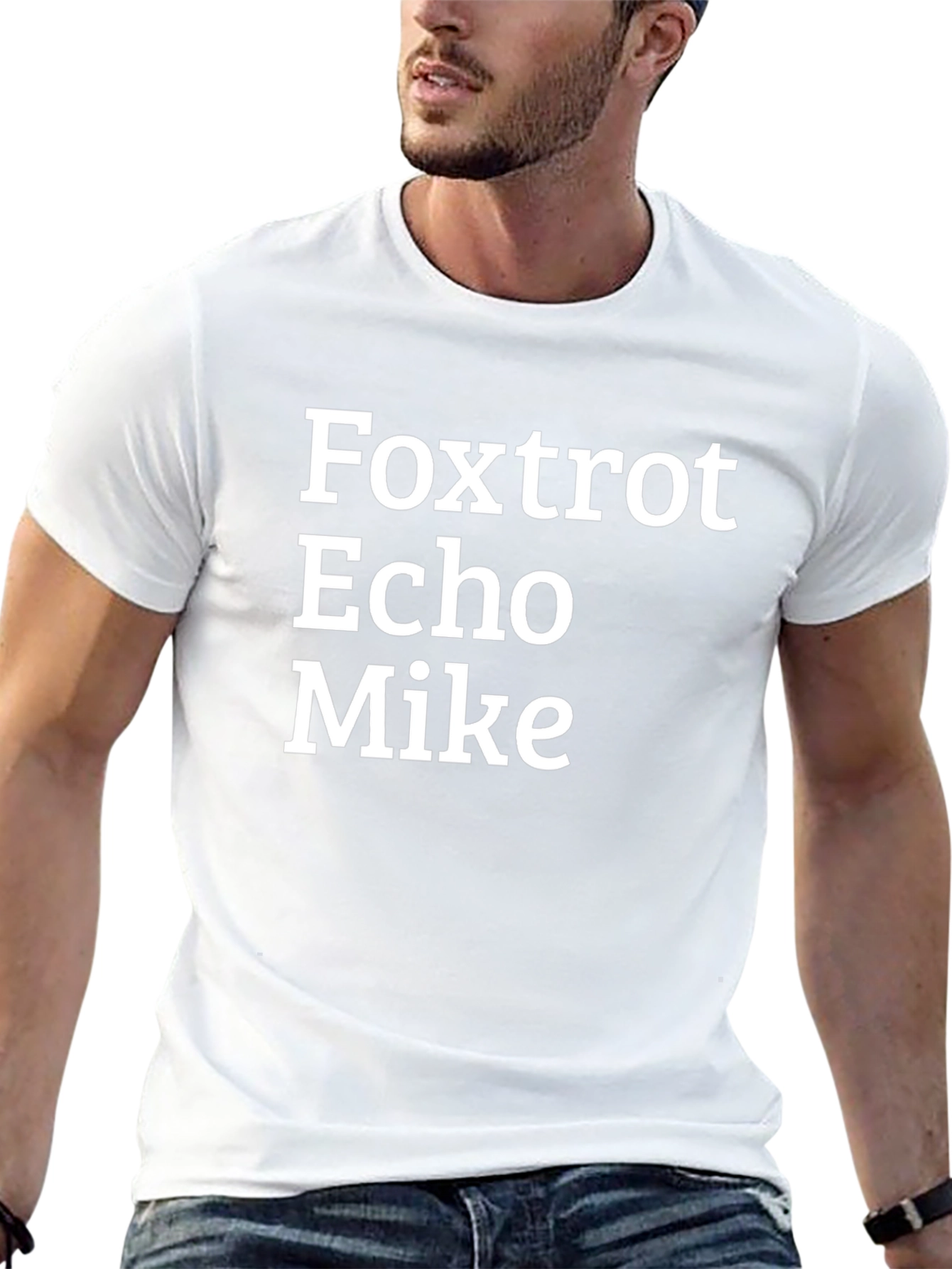 Foxtrot Echo Mike T-Shirt - Bold Military Alphabet Design