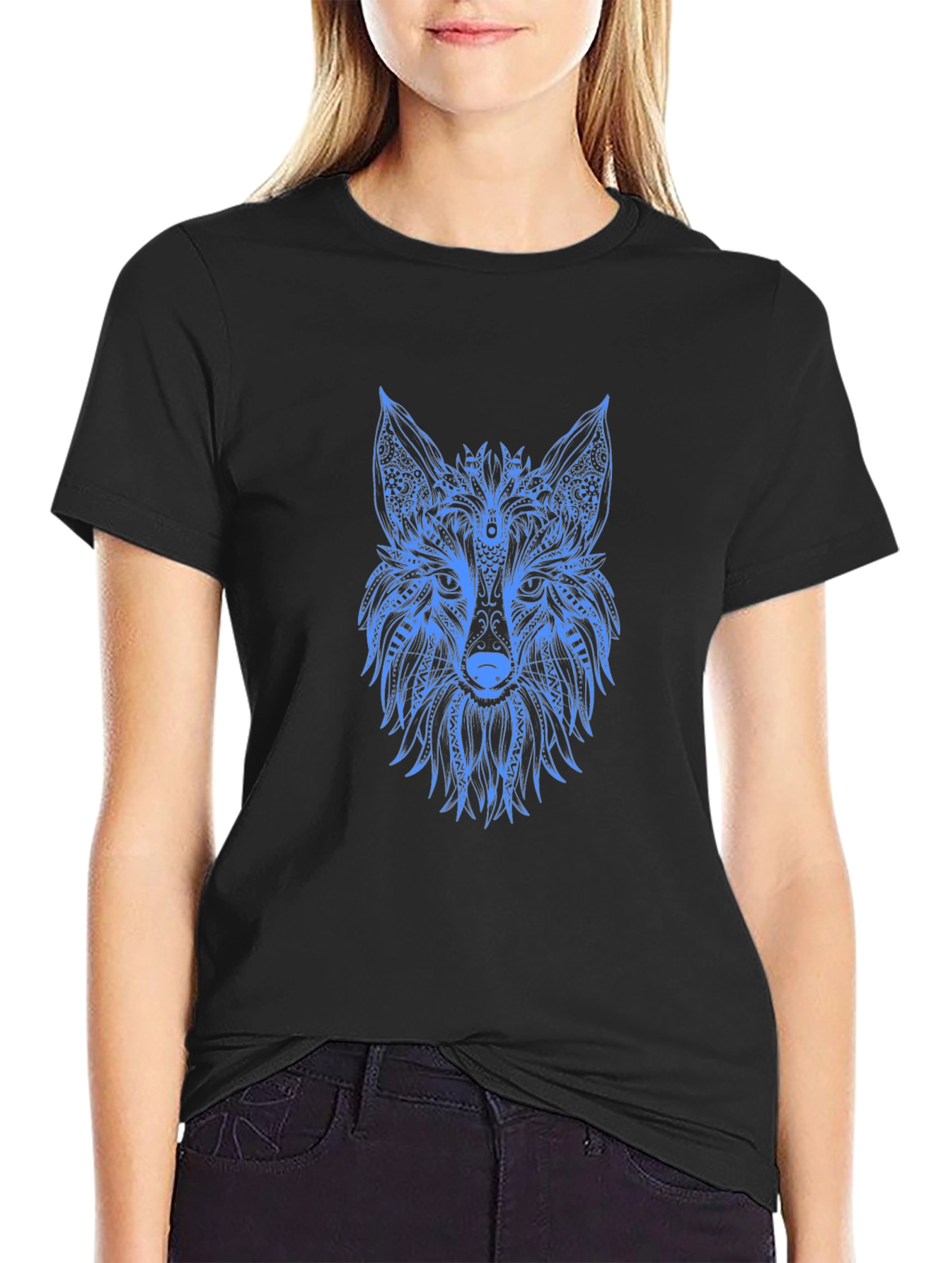Aztec Fox Graphic T-Shirt - Unique Design