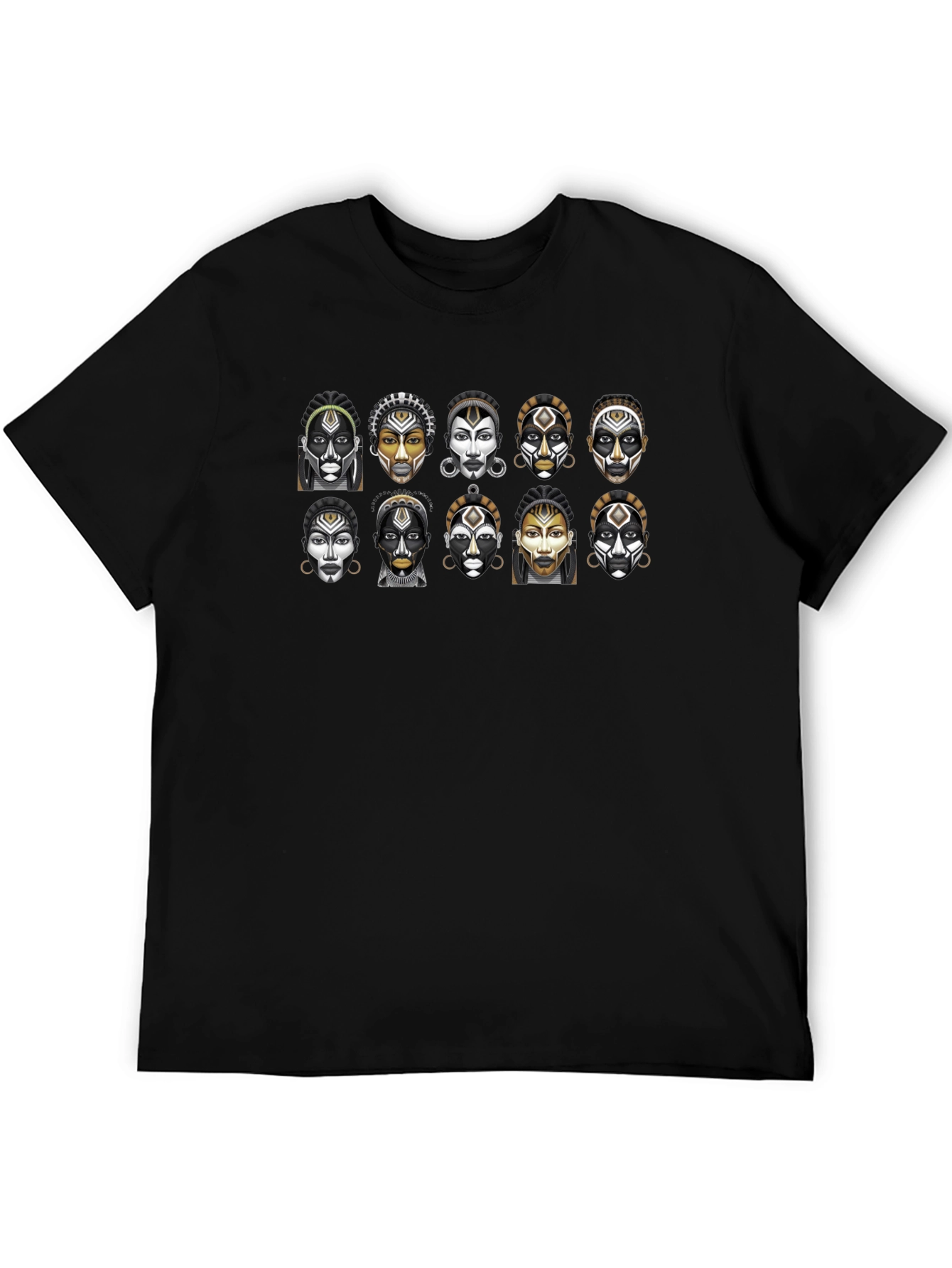 Tribal Faces Graphic T-Shirt