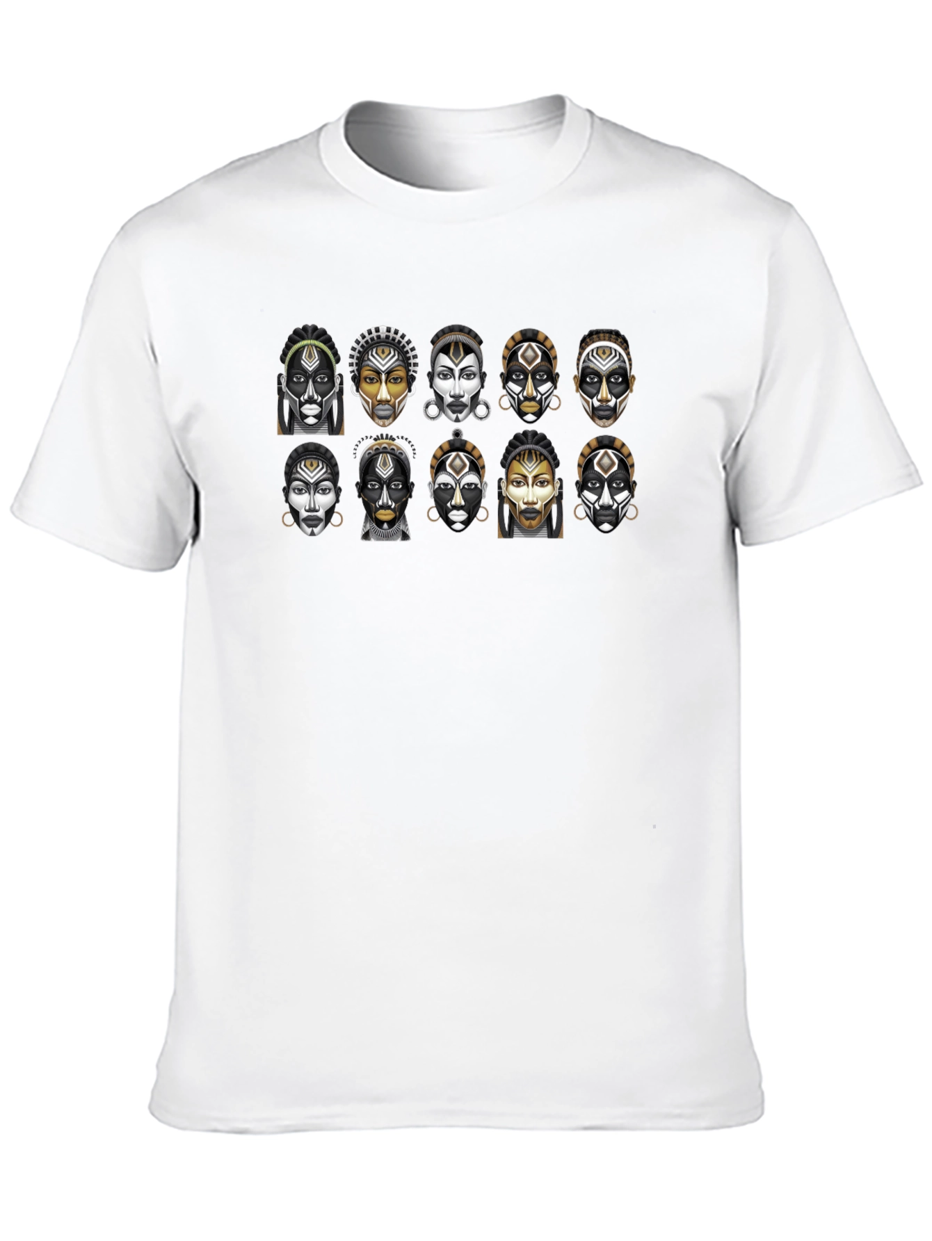 Tribal Faces Graphic T-Shirt