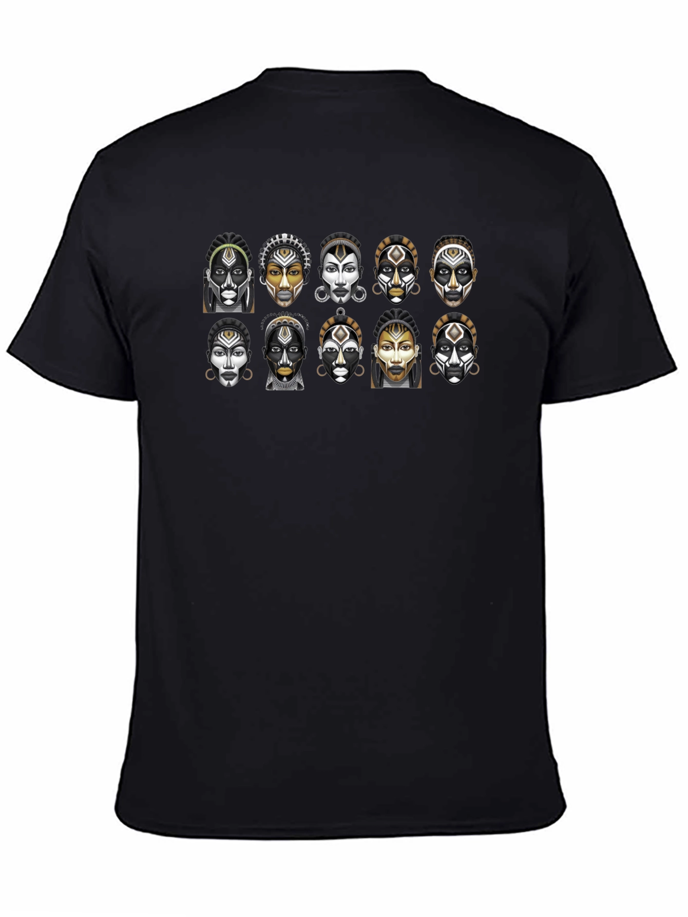 Tribal Faces Graphic T-Shirt