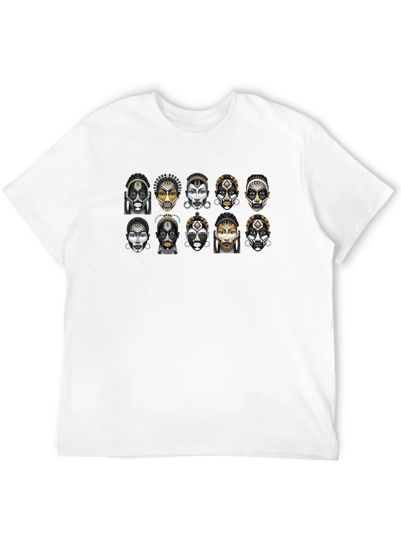 Tribal Faces Graphic T-Shirt