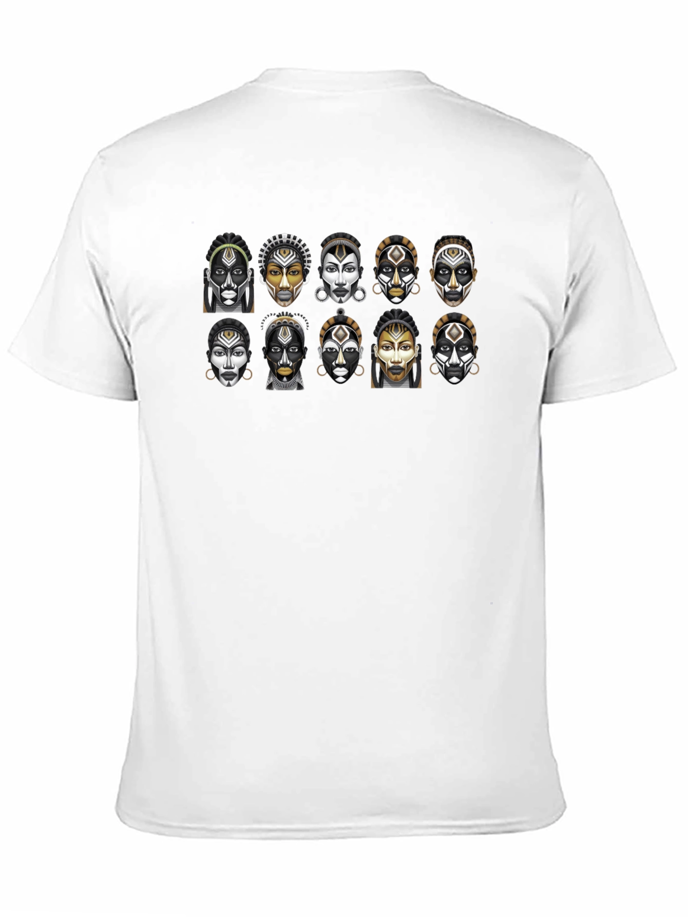 Tribal Faces Graphic T-Shirt