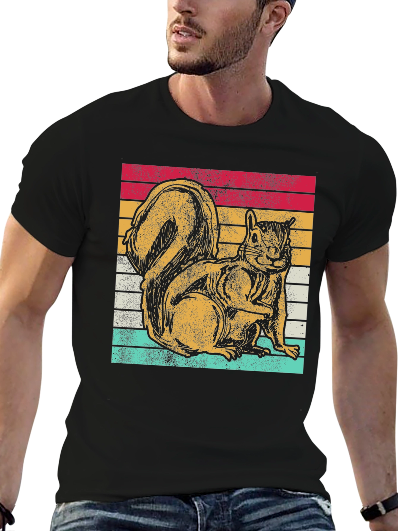 Retro Squirrel Graphic Tee - Classic Fit