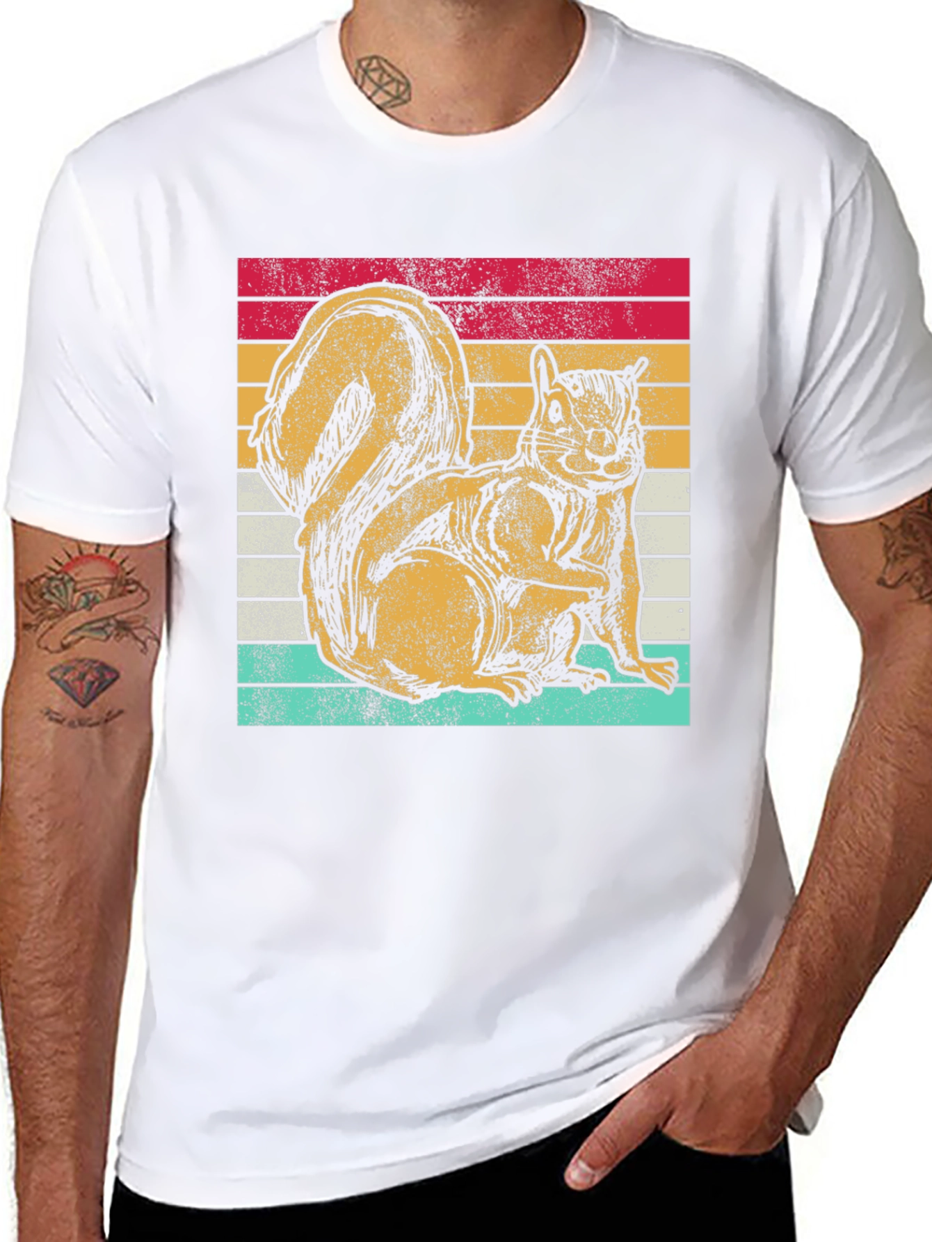 Retro Squirrel Graphic Tee - Classic Fit