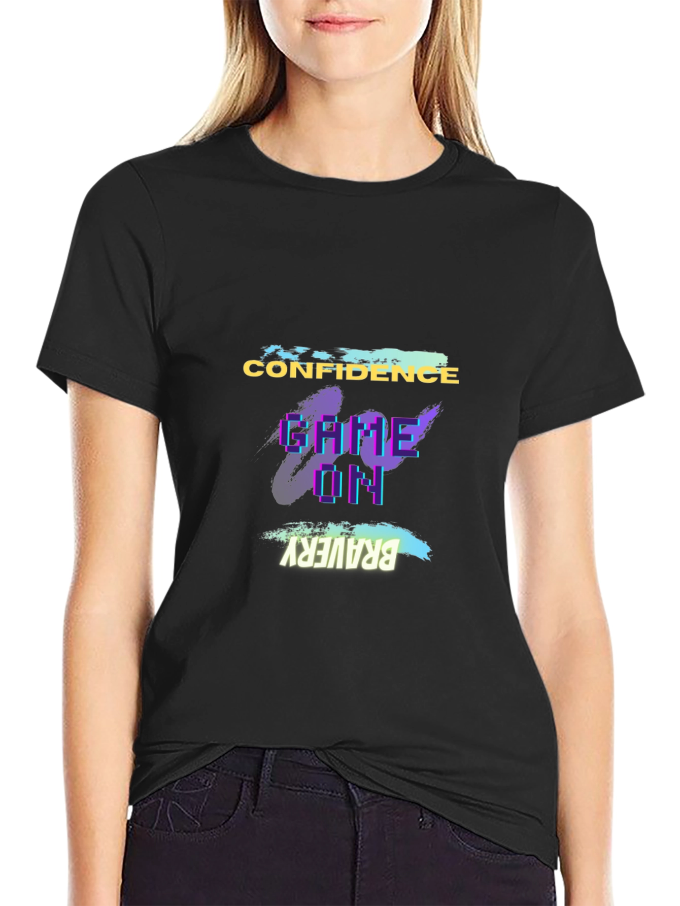 Confidence Game On Bravery Black T-Shirt