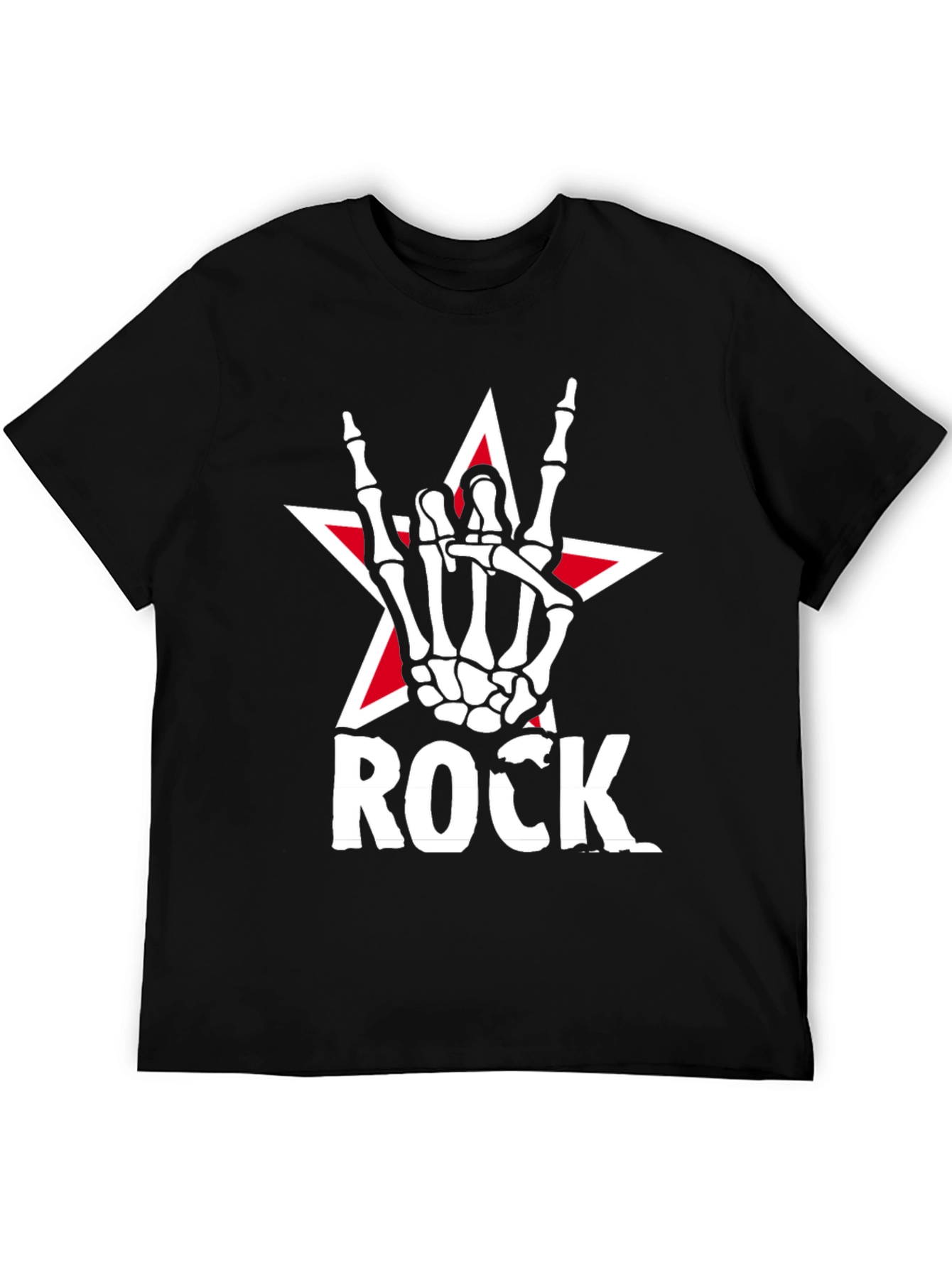 Rock On Skeleton Hand Star T-Shirt