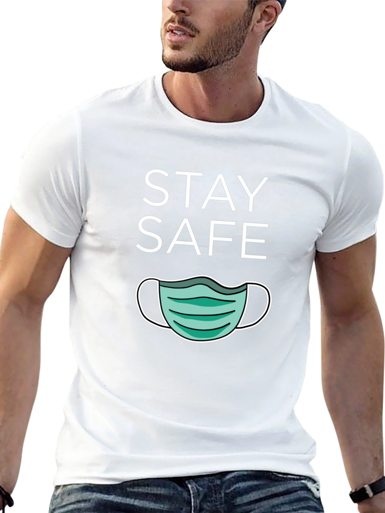 Stay Safe T-Shirt with Mask Design