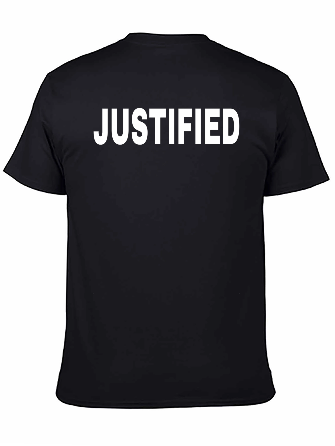 Justified Black Cotton Graphic Tee Shirt