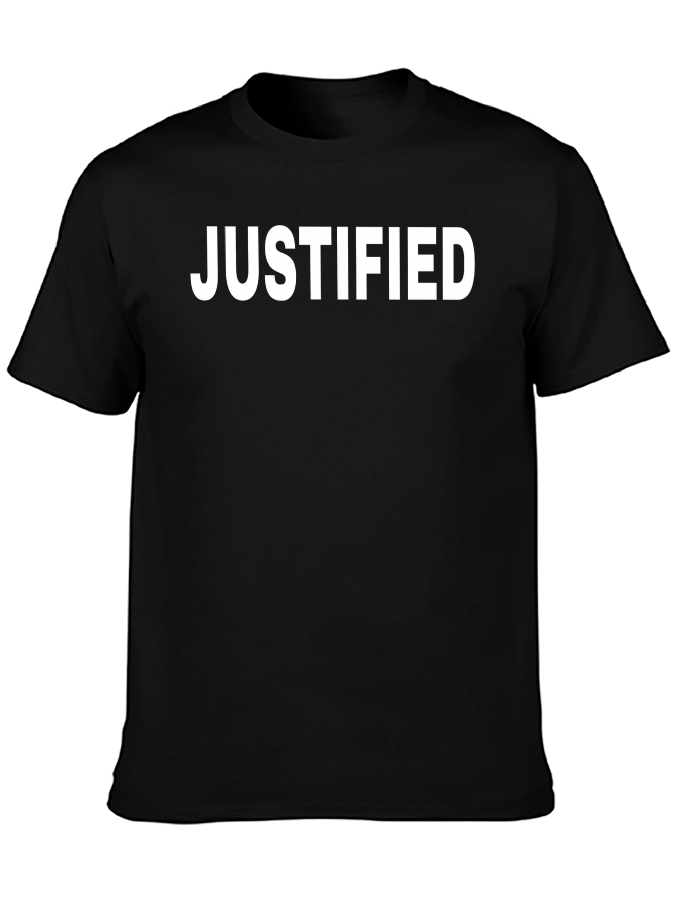 Justified Black Cotton Graphic Tee Shirt