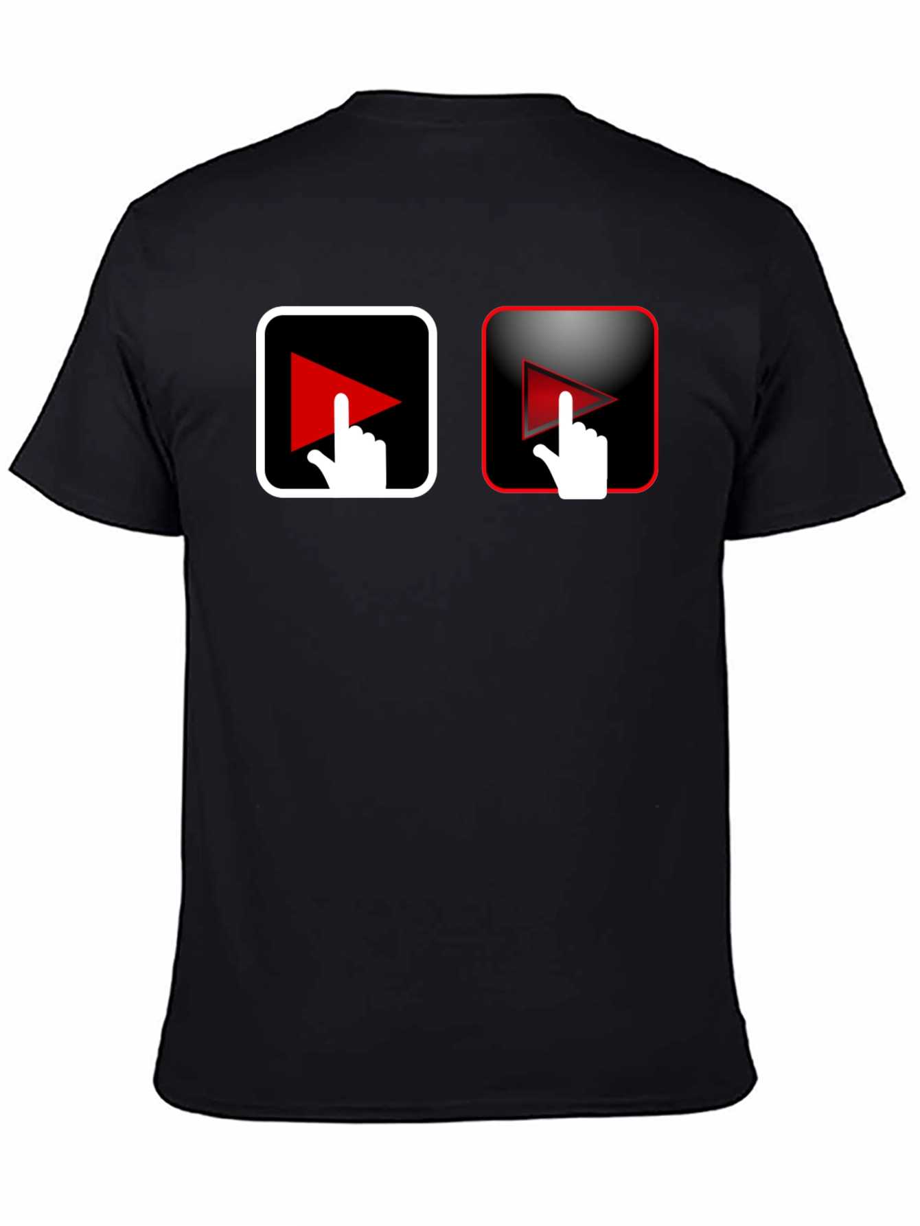 Play Button Touch Black T-Shirt