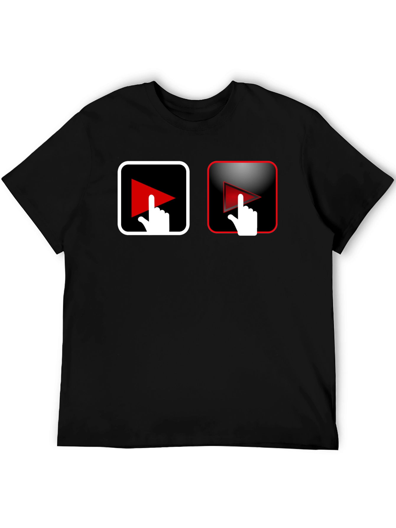 Play Button Touch Black T-Shirt