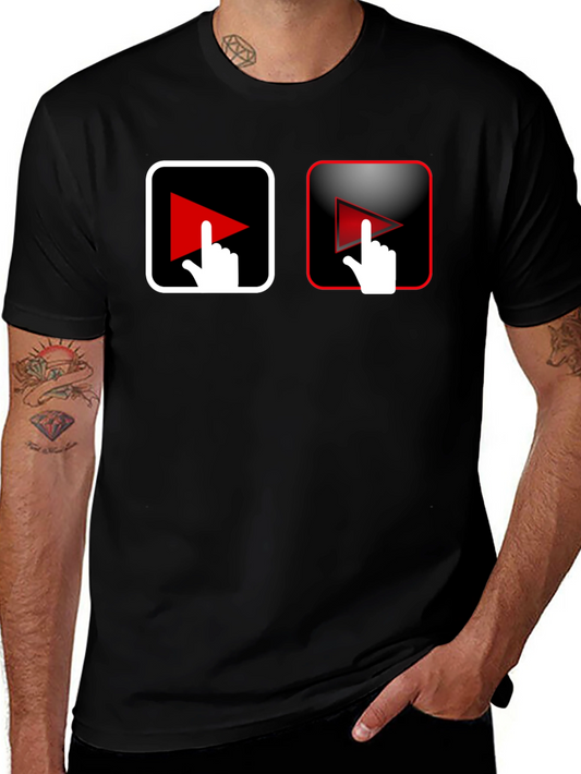 Play Button Touch Black T-Shirt