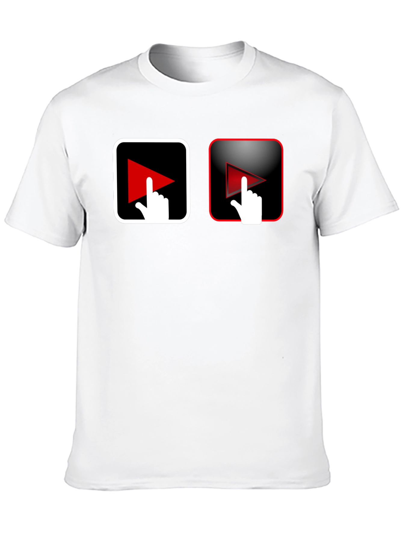 Play Button Touch Black T-Shirt