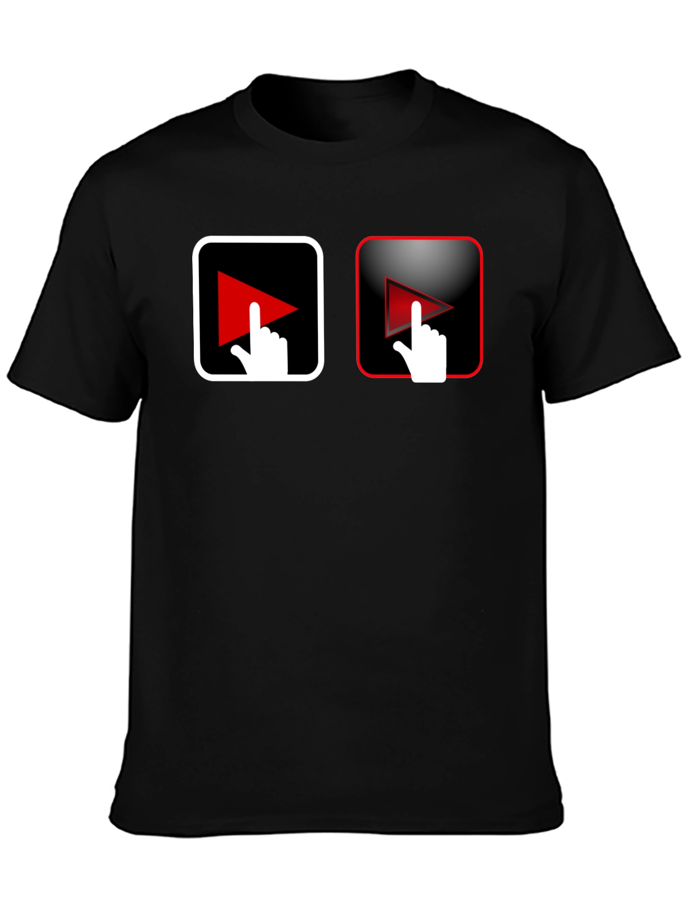 Play Button Touch Black T-Shirt