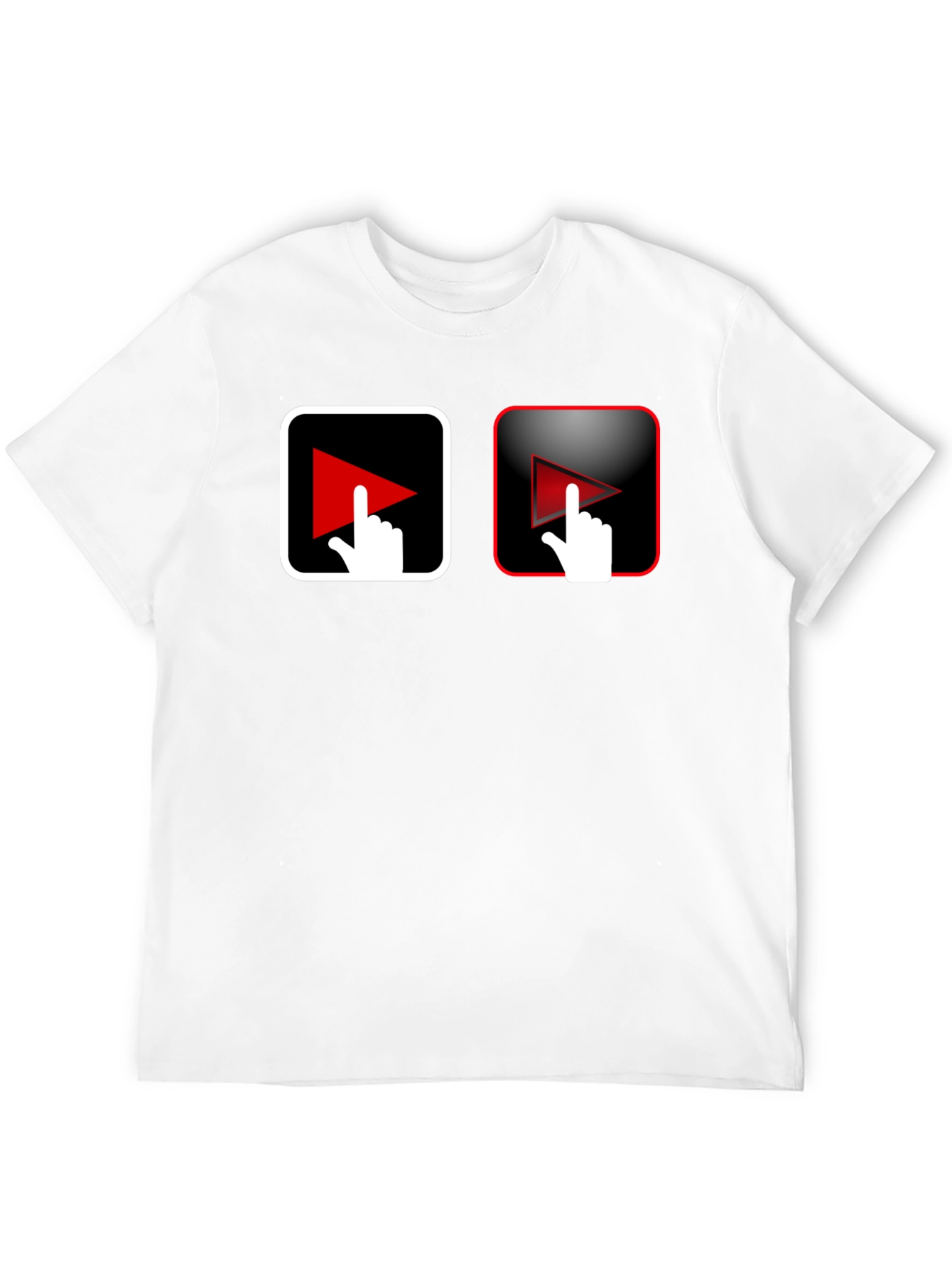 Play Button Touch Black T-Shirt