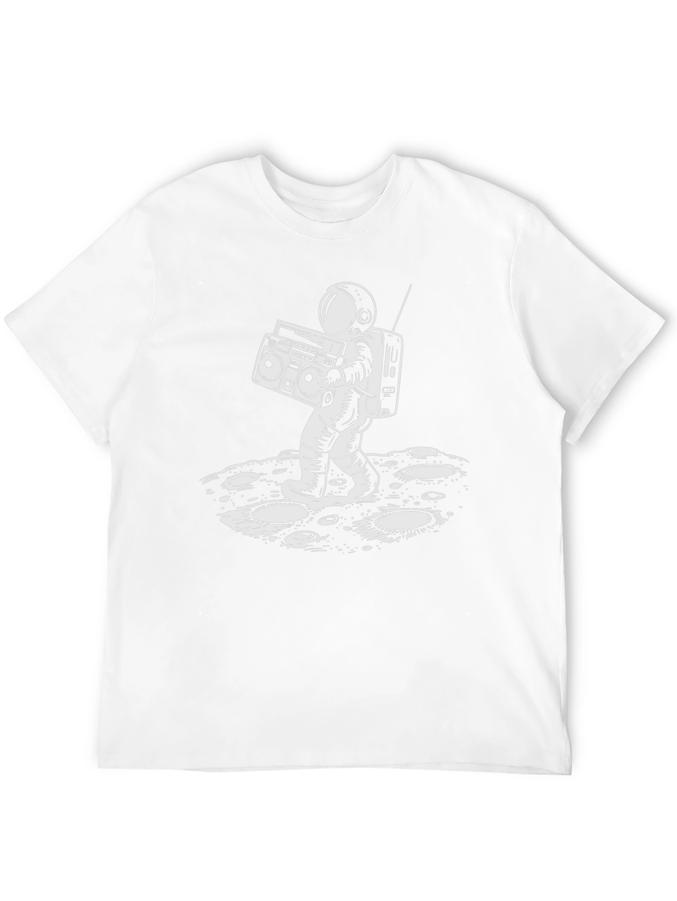 Astronaut Boombox Graphic Tee - Black Cotton T-Shirt