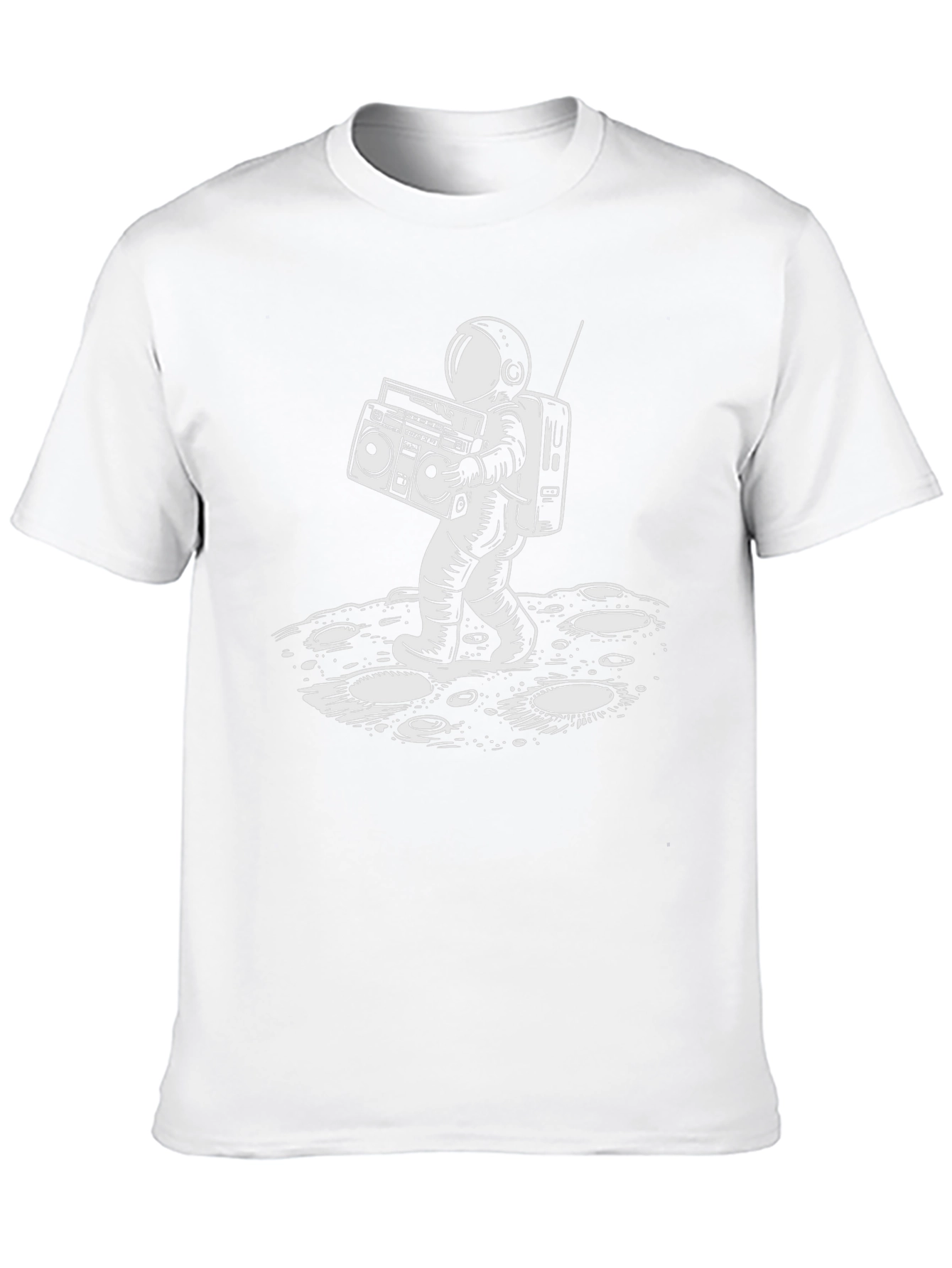Astronaut Boombox Graphic Tee - Black Cotton T-Shirt
