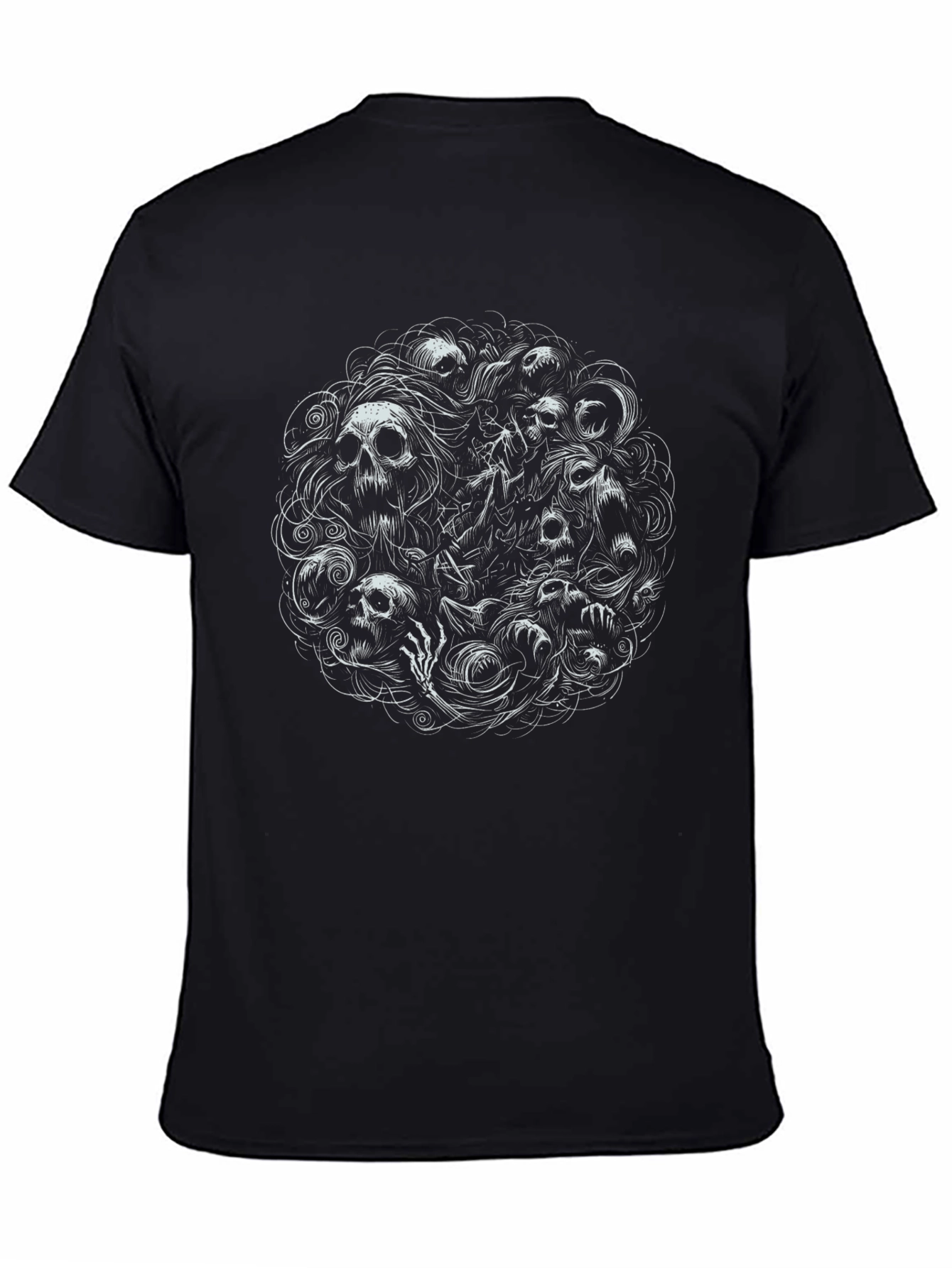 Skull Cluster Graphic Tee - Black T-Shirt