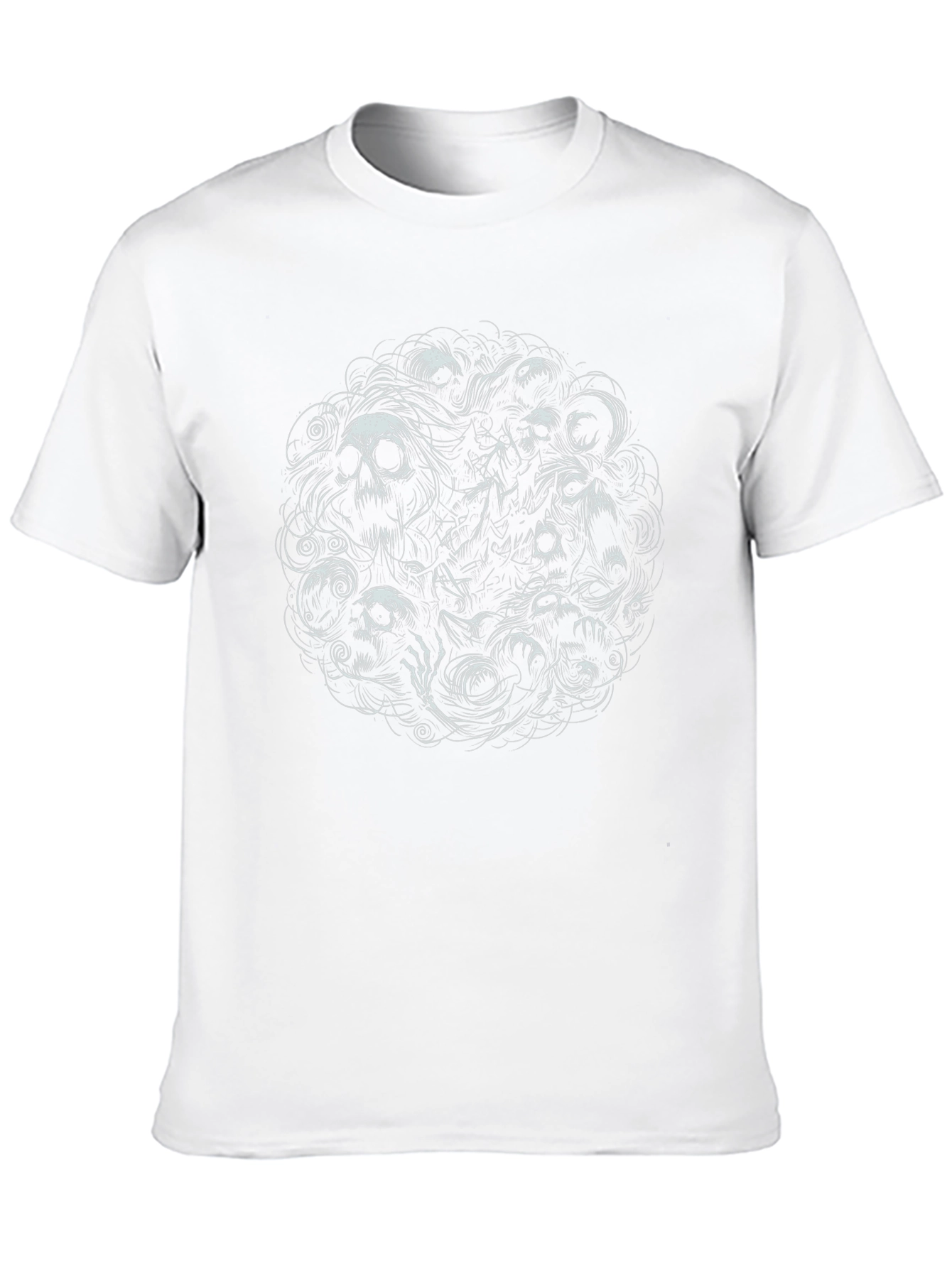 Skull Cluster Graphic Tee - Black T-Shirt