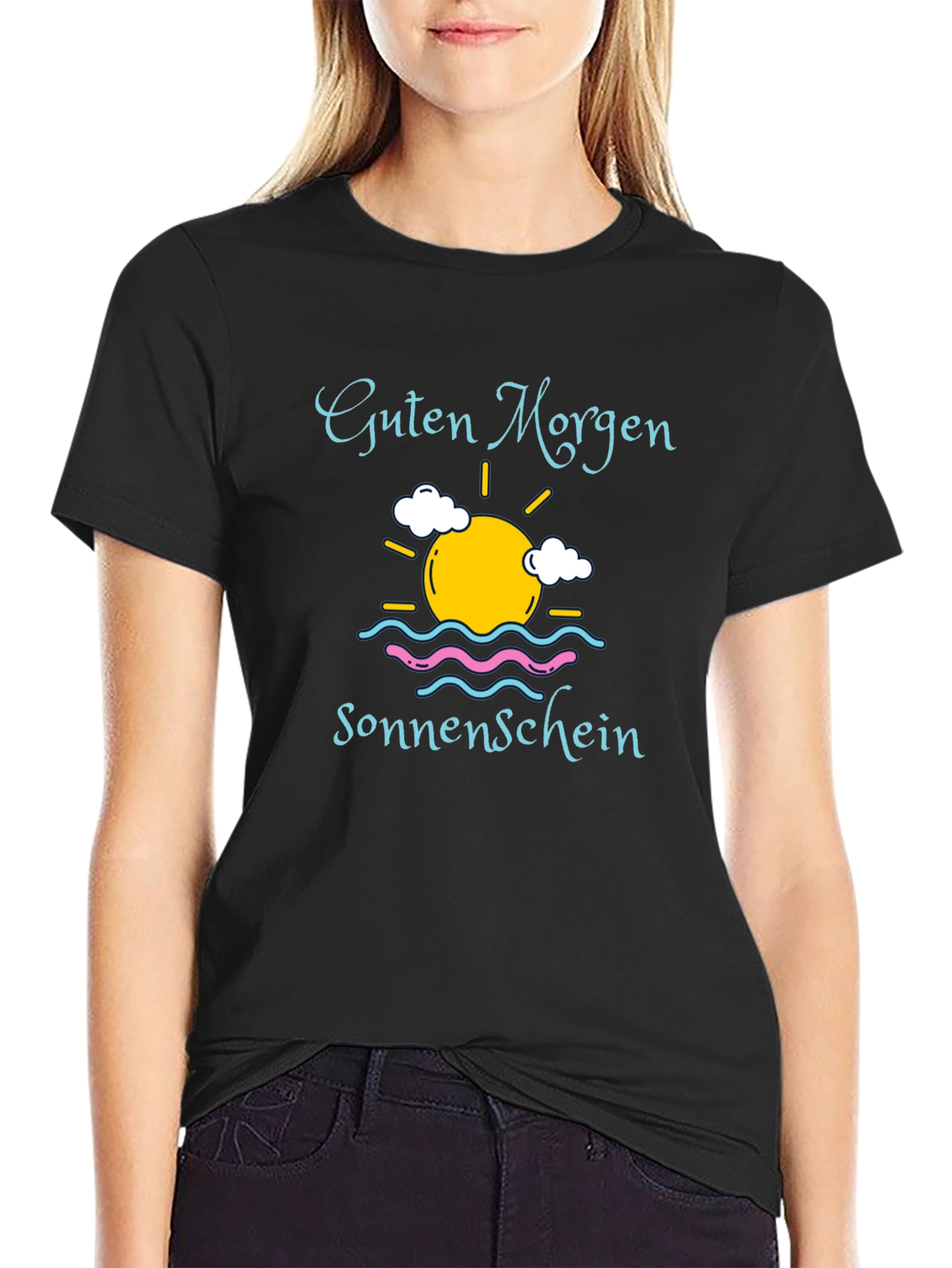 Guten Morgen Sonnenschein Black T-Shirt