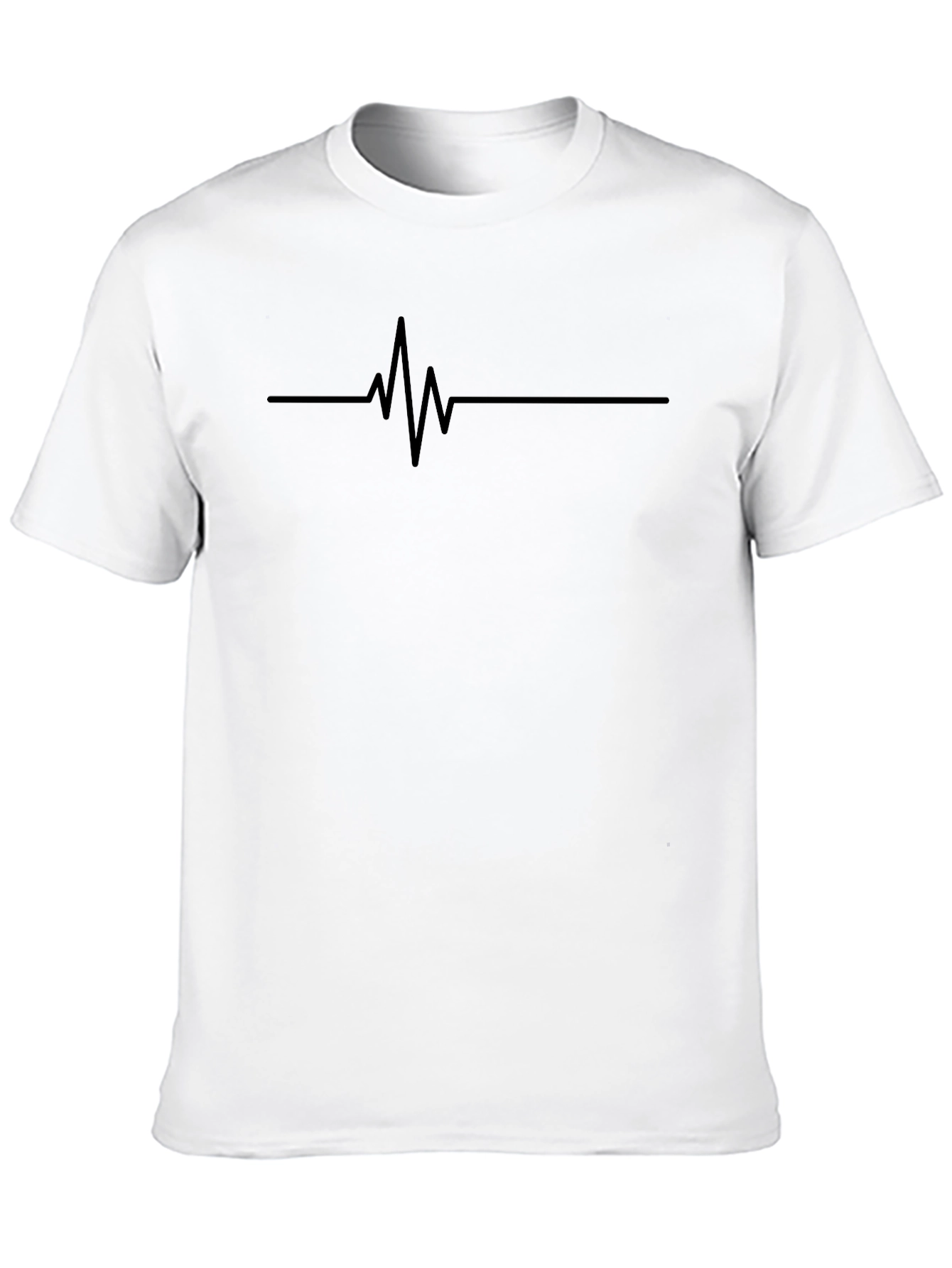 Heartbeat Line Graphic Tee - Black