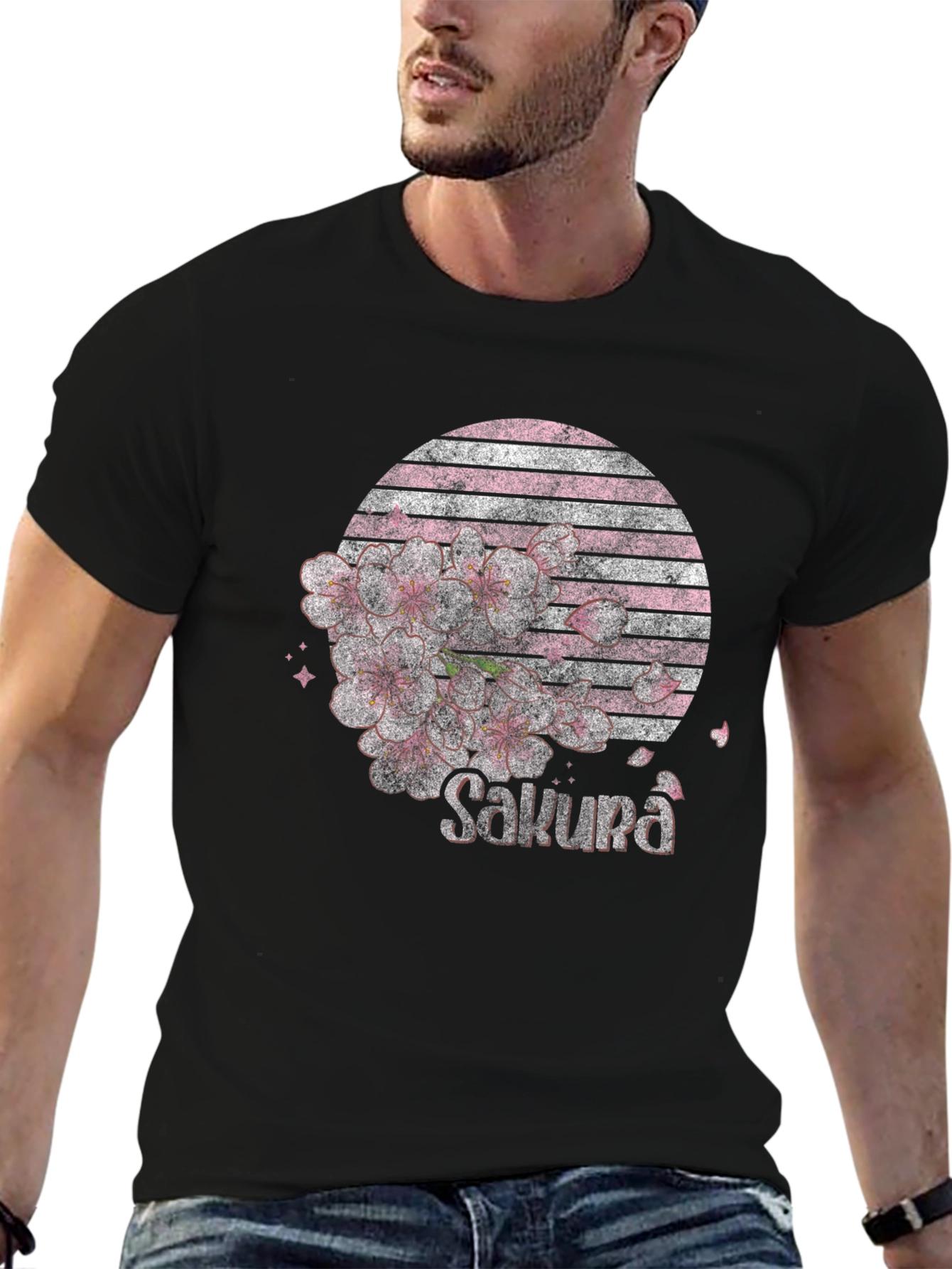 Sakura Blossom Graphic Tee - Stylish Japanese Design