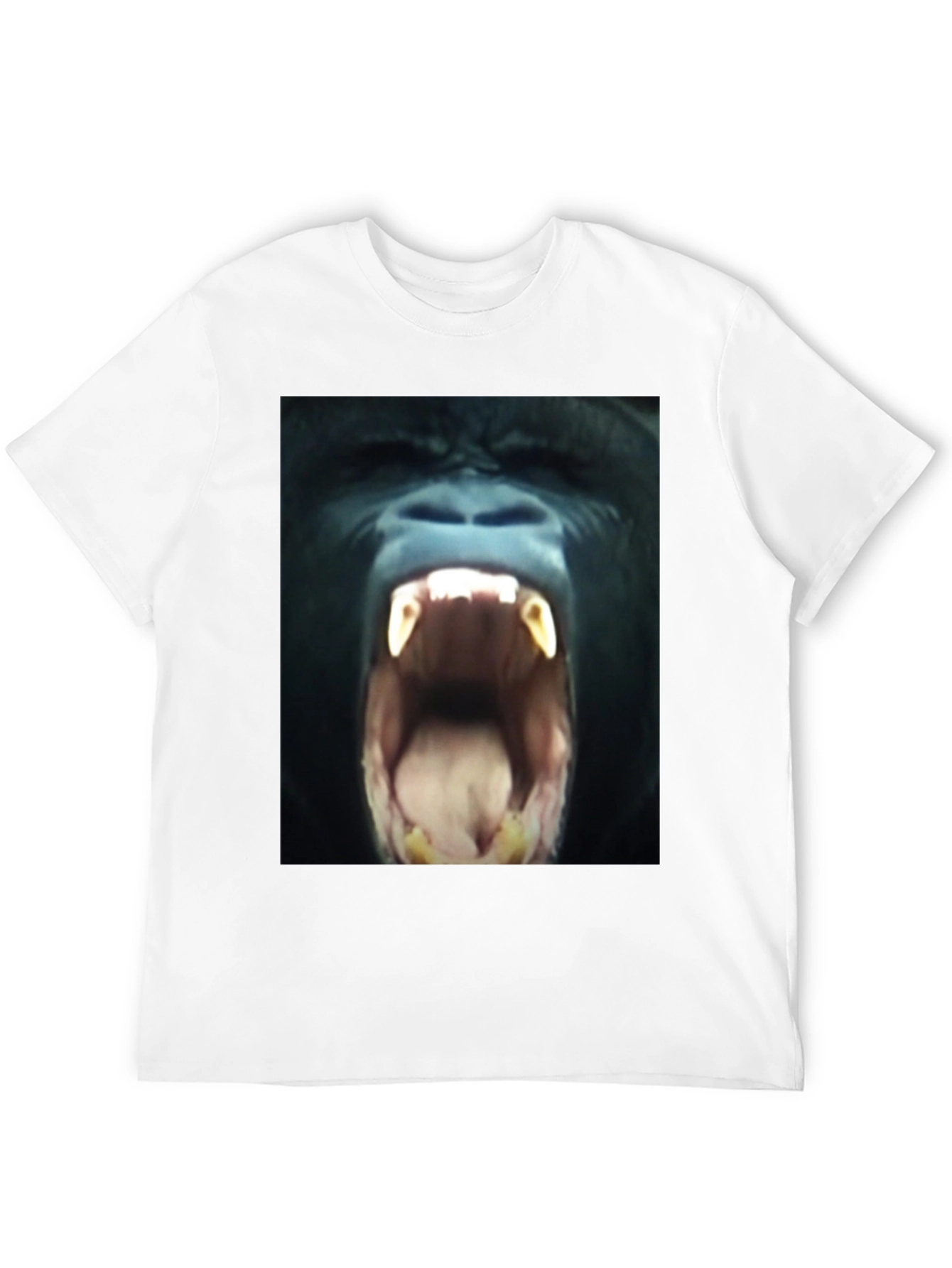 Black T-Shirt with Roaring Gorilla Graphic