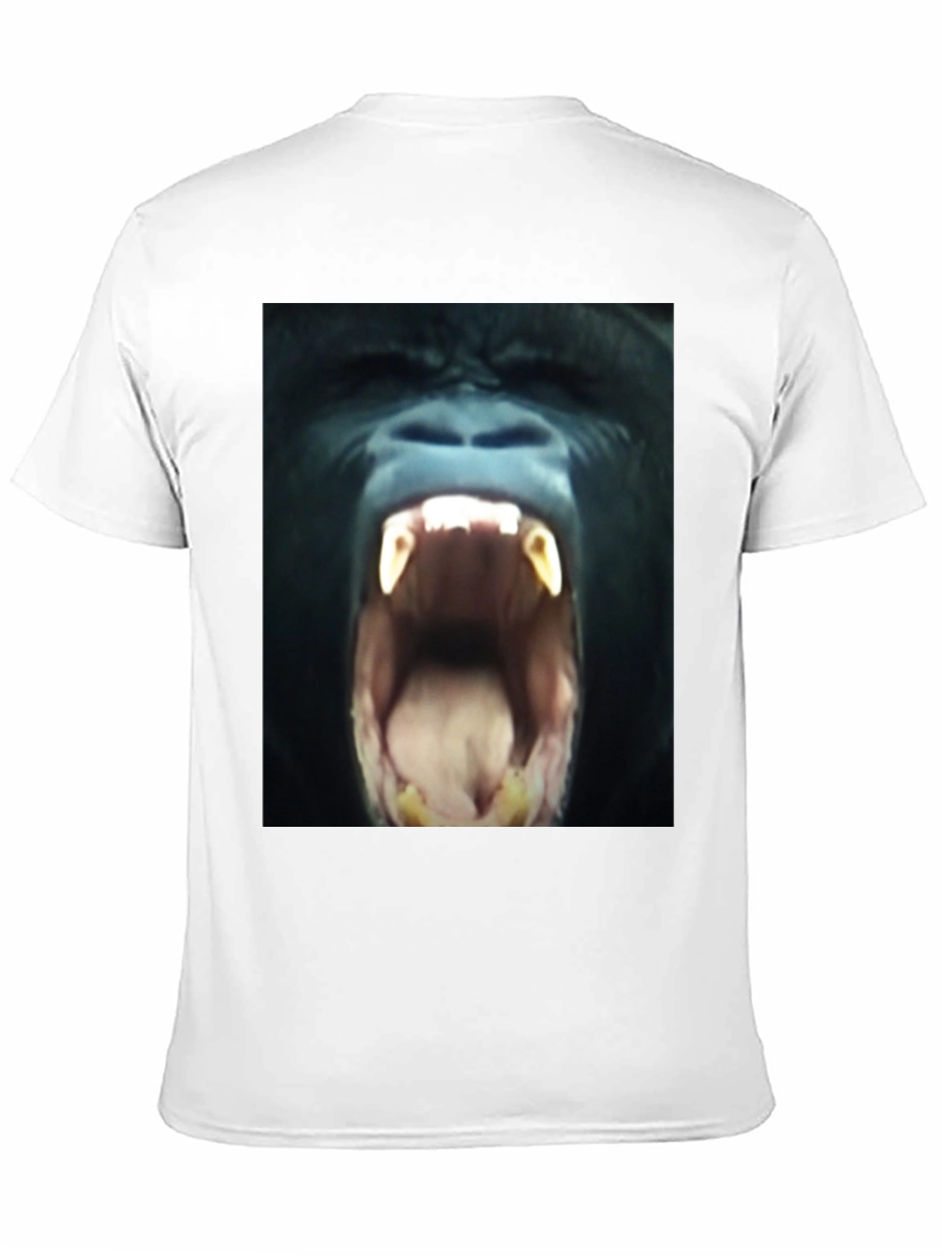 Black T-Shirt with Roaring Gorilla Graphic