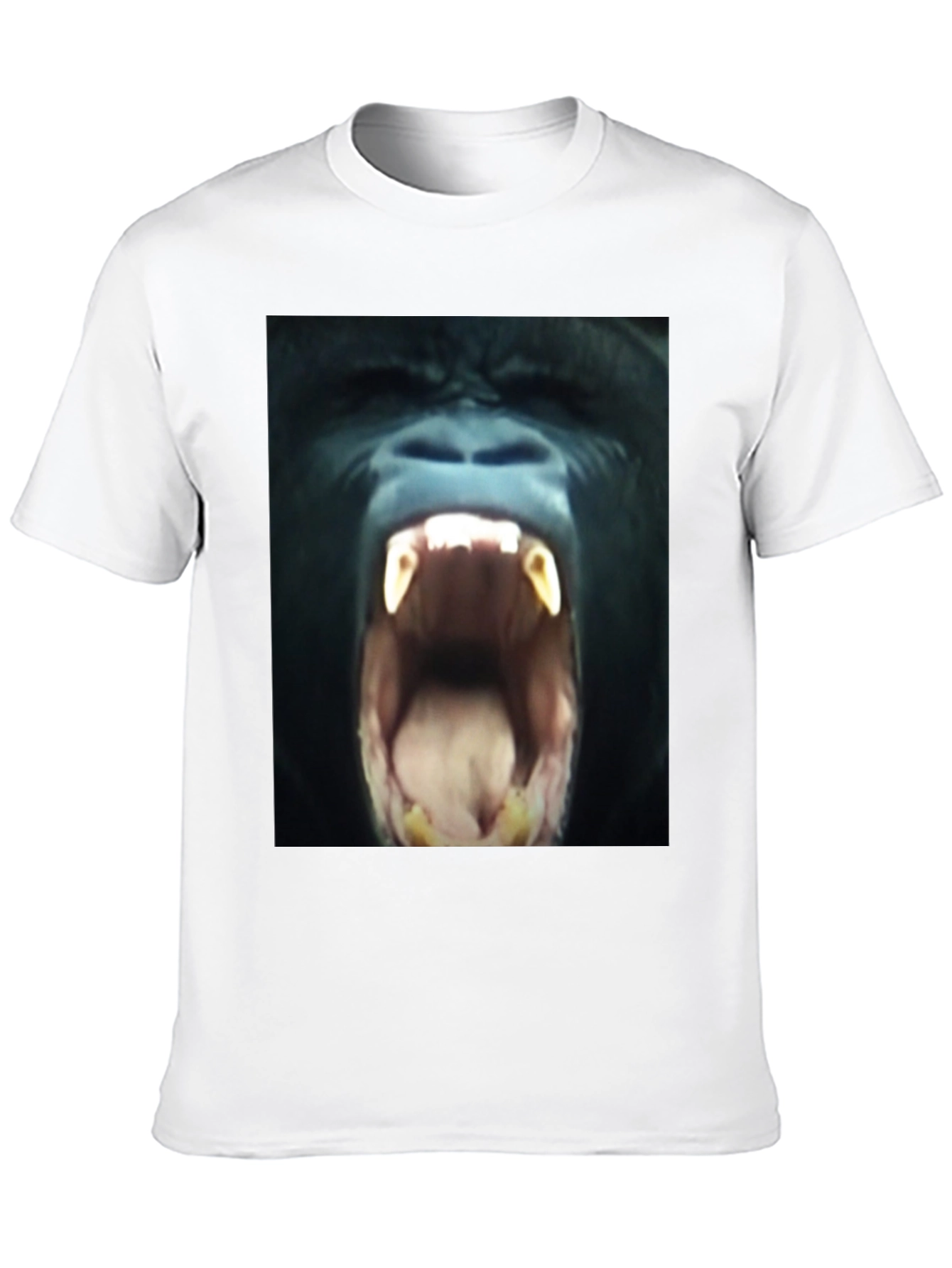 Black T-Shirt with Roaring Gorilla Graphic