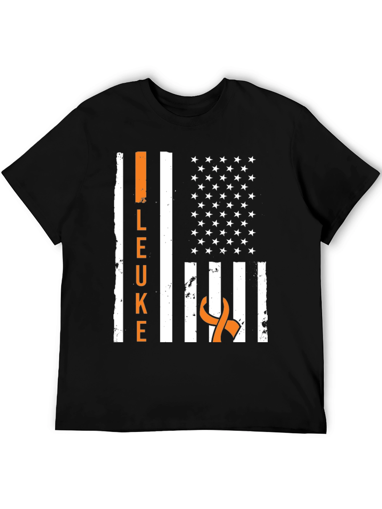 Leukemia Awareness American Flag T-Shirt