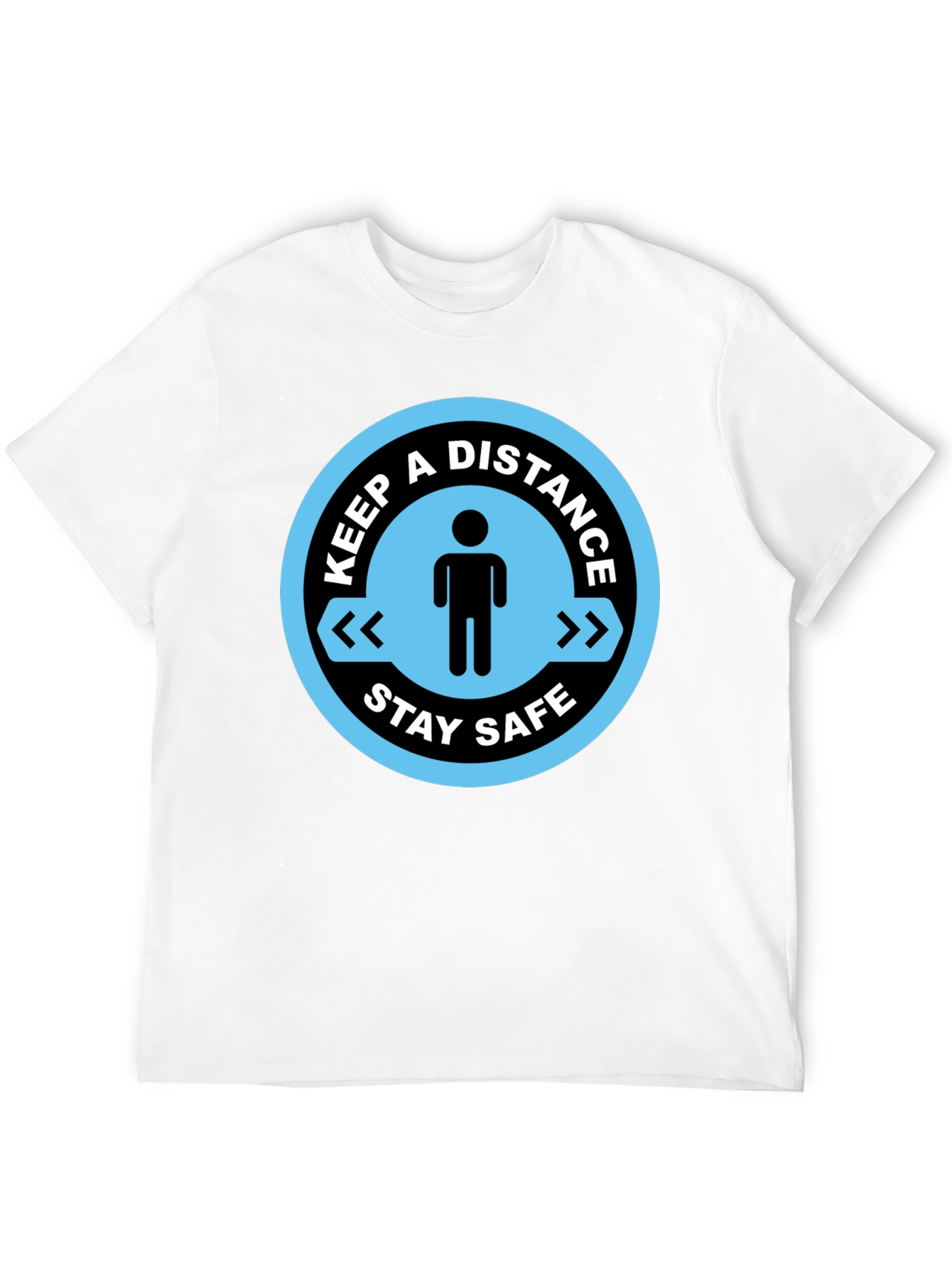 Keep a Distance Stay Safe Black T-Shirt
