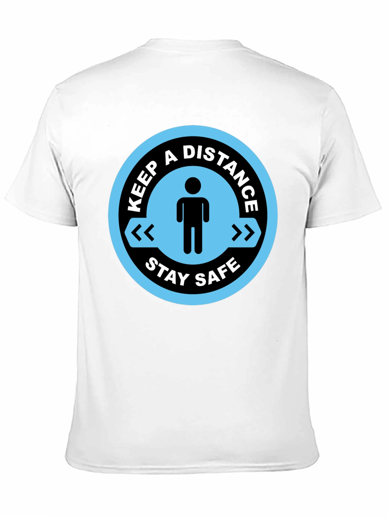 Keep a Distance Stay Safe Black T-Shirt